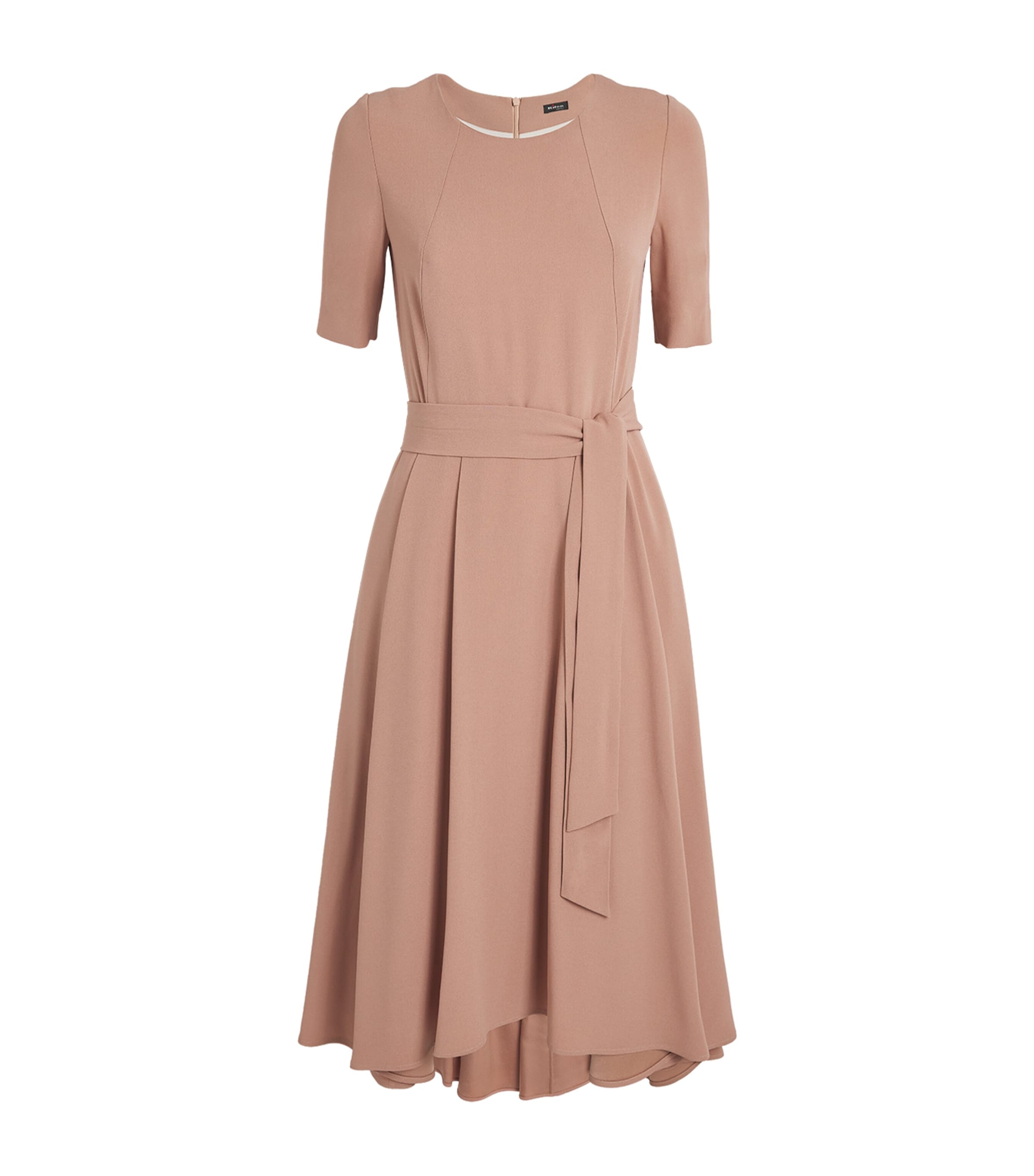 Shop Kiton Asymmetric Belted Midi Dress In Pink