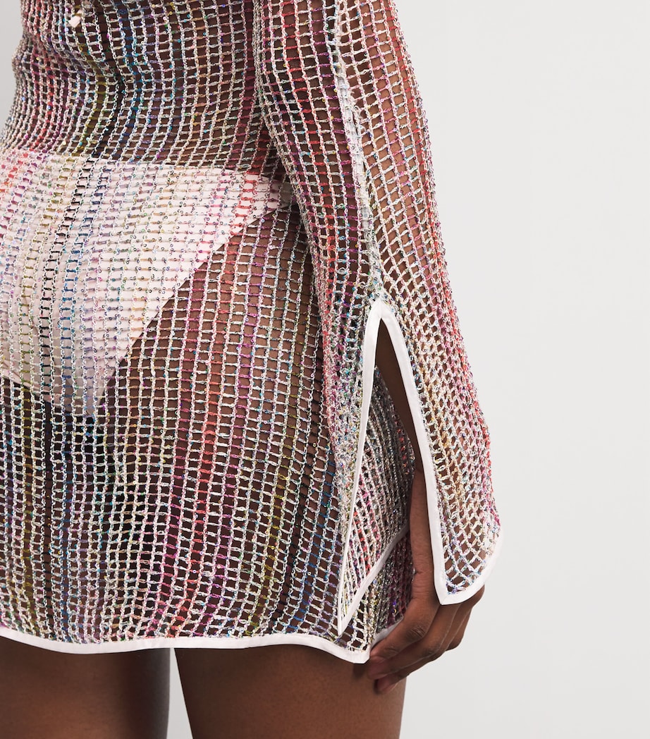 Mesh Khloe Mini Dress S01I0 MULTI W WHITE BASE Image 4