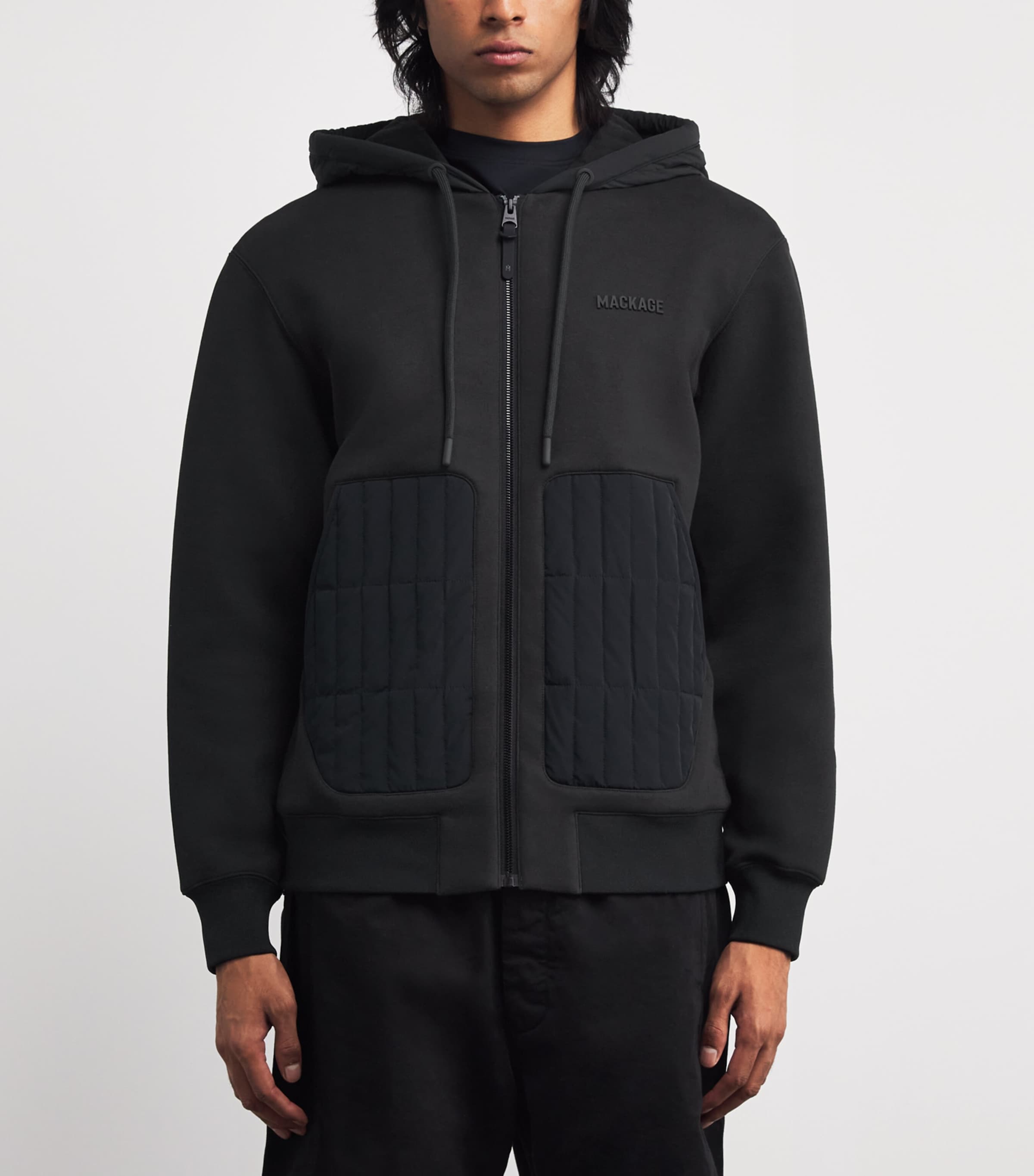Cotton-Blend Quilted Cruz Hoodie BLACK Image 3