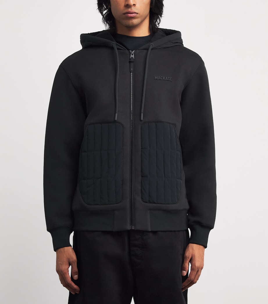 Cotton-Blend Quilted Cruz Hoodie BLACK Image 3