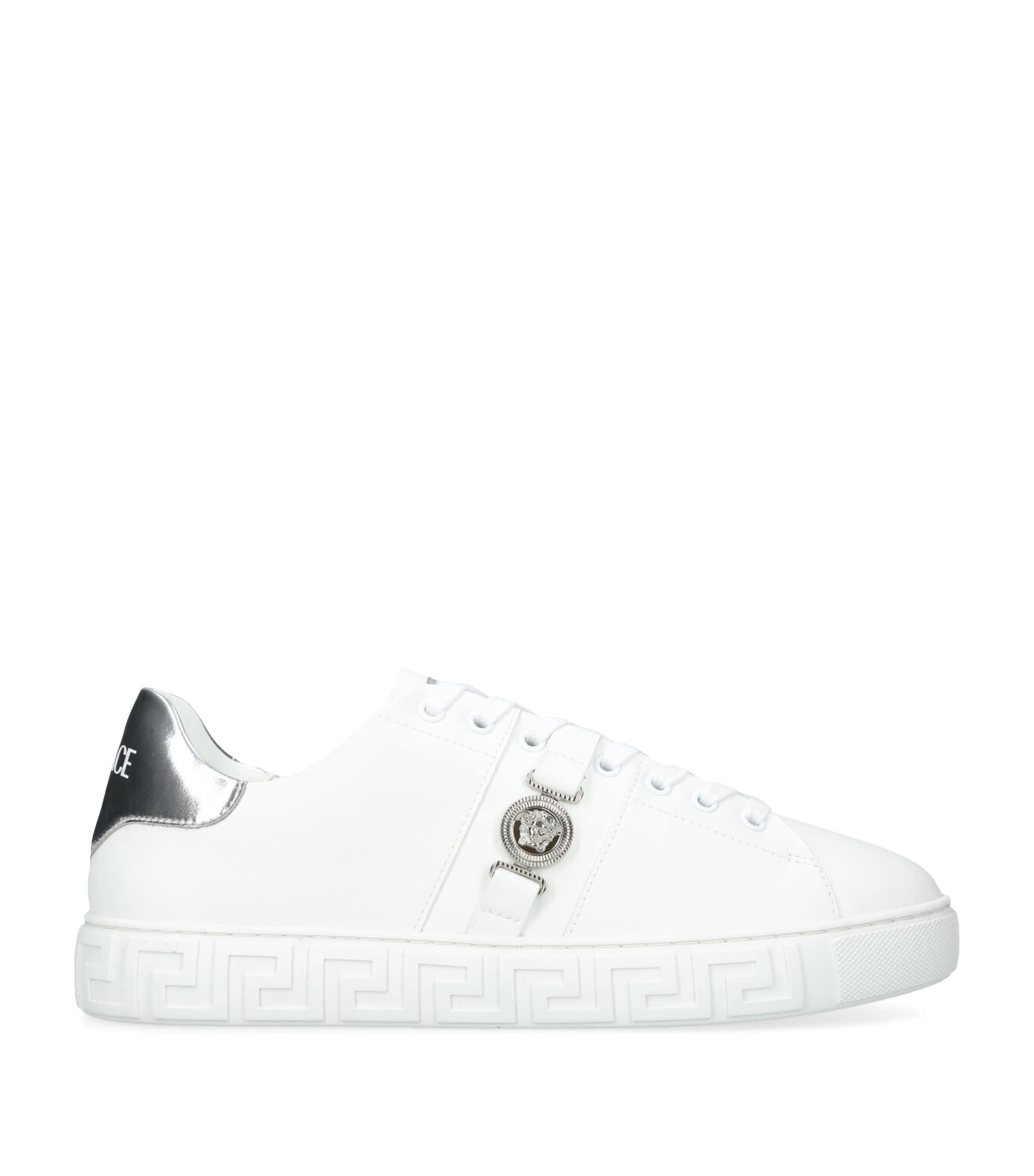 Versace Leather Greca Medusa Sneakers In White