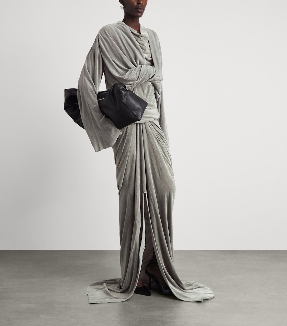 Rick Owens Womens Velvet Twist Tee Pearl Image 2