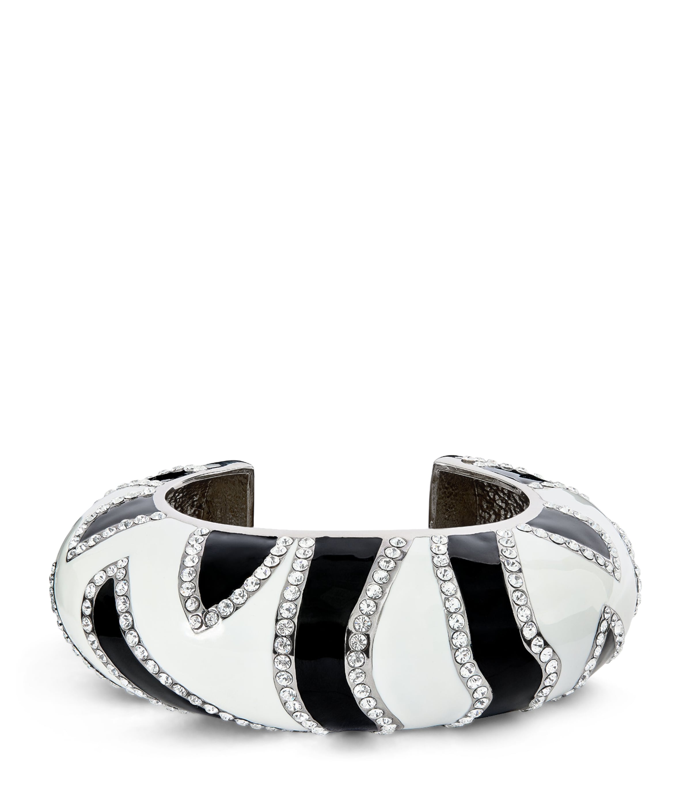 JACQUEMUS EMBELLISHED ENAMELLED ZEBRA CUFF 