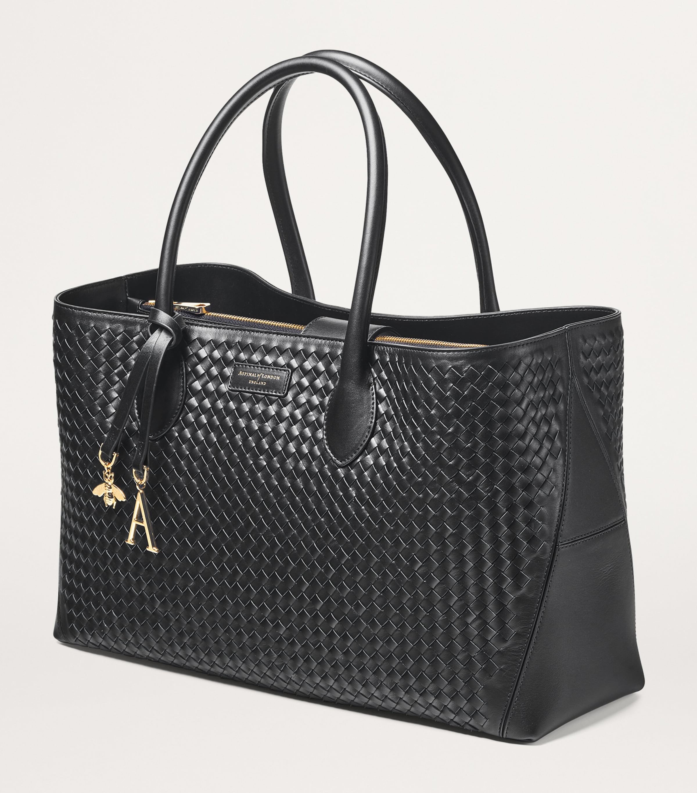 Leather London Tote Bag BLACK Image 3