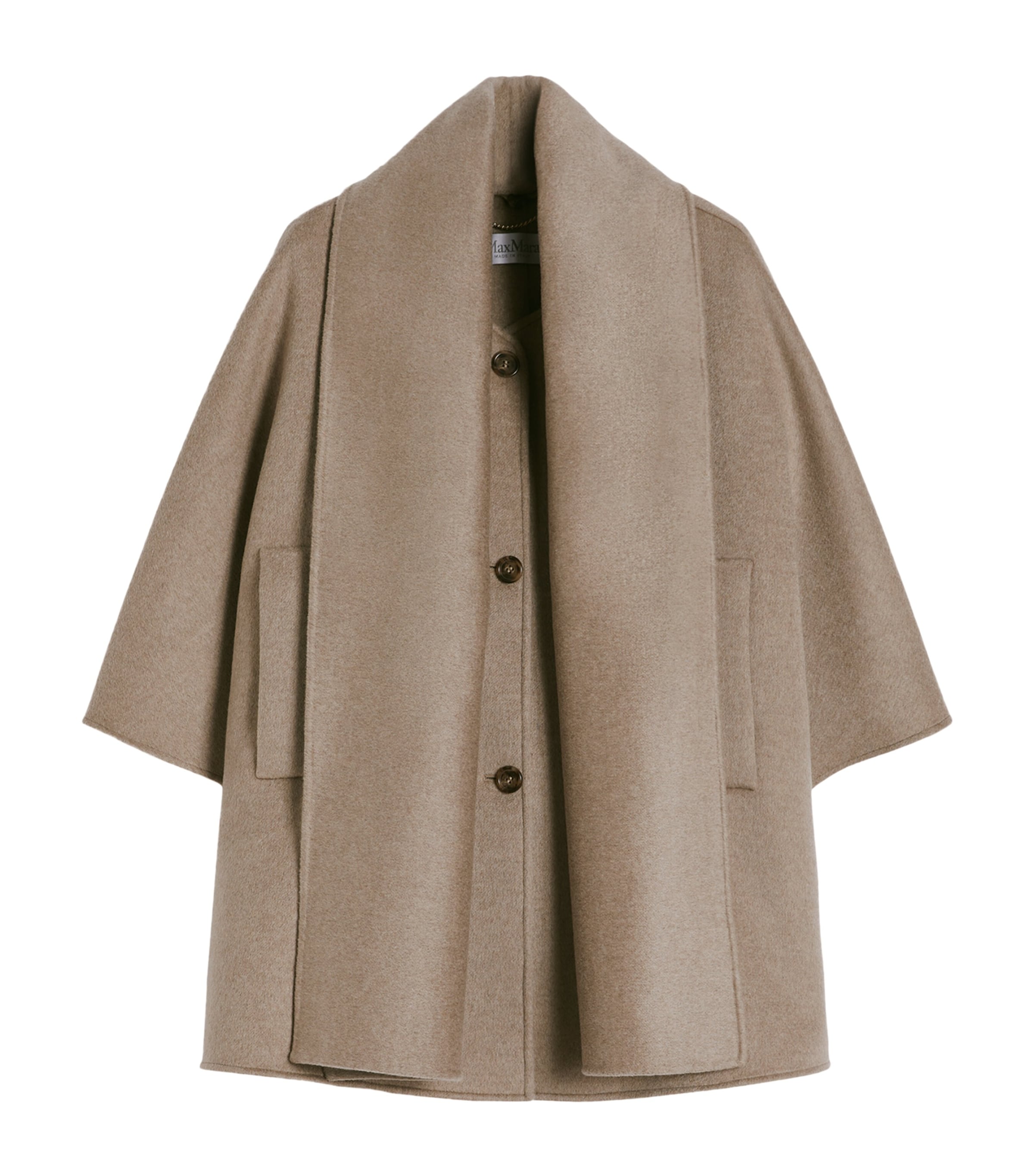 Max Mara Womens Cashmere Scarf Cape Tawny Bronze Brow Image 1