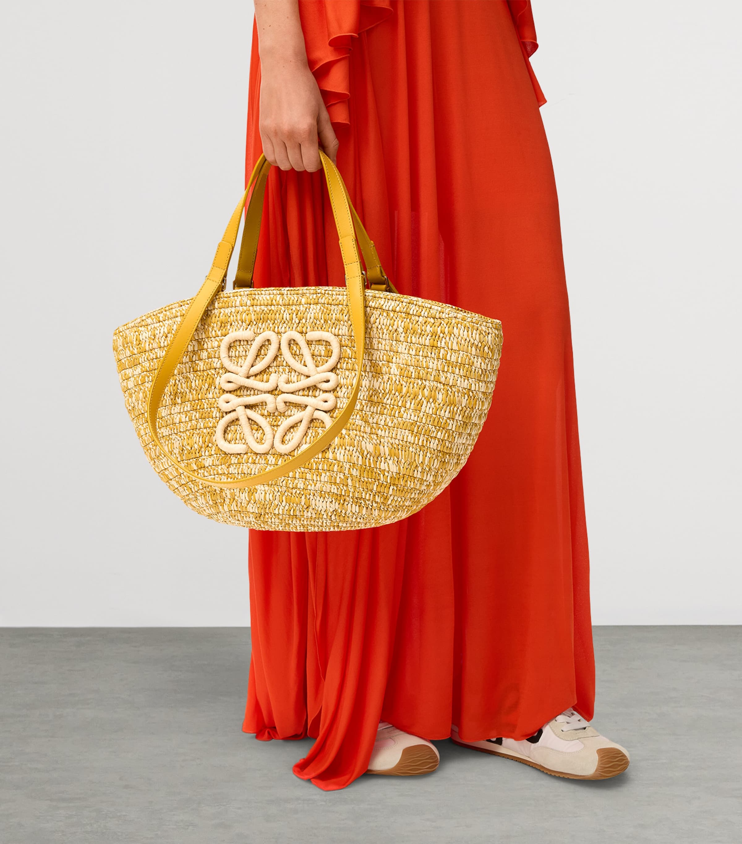 LOEWE x Paula’s Ibiza Medium Raffia Eclipse Basket Bag Mustard Image 2