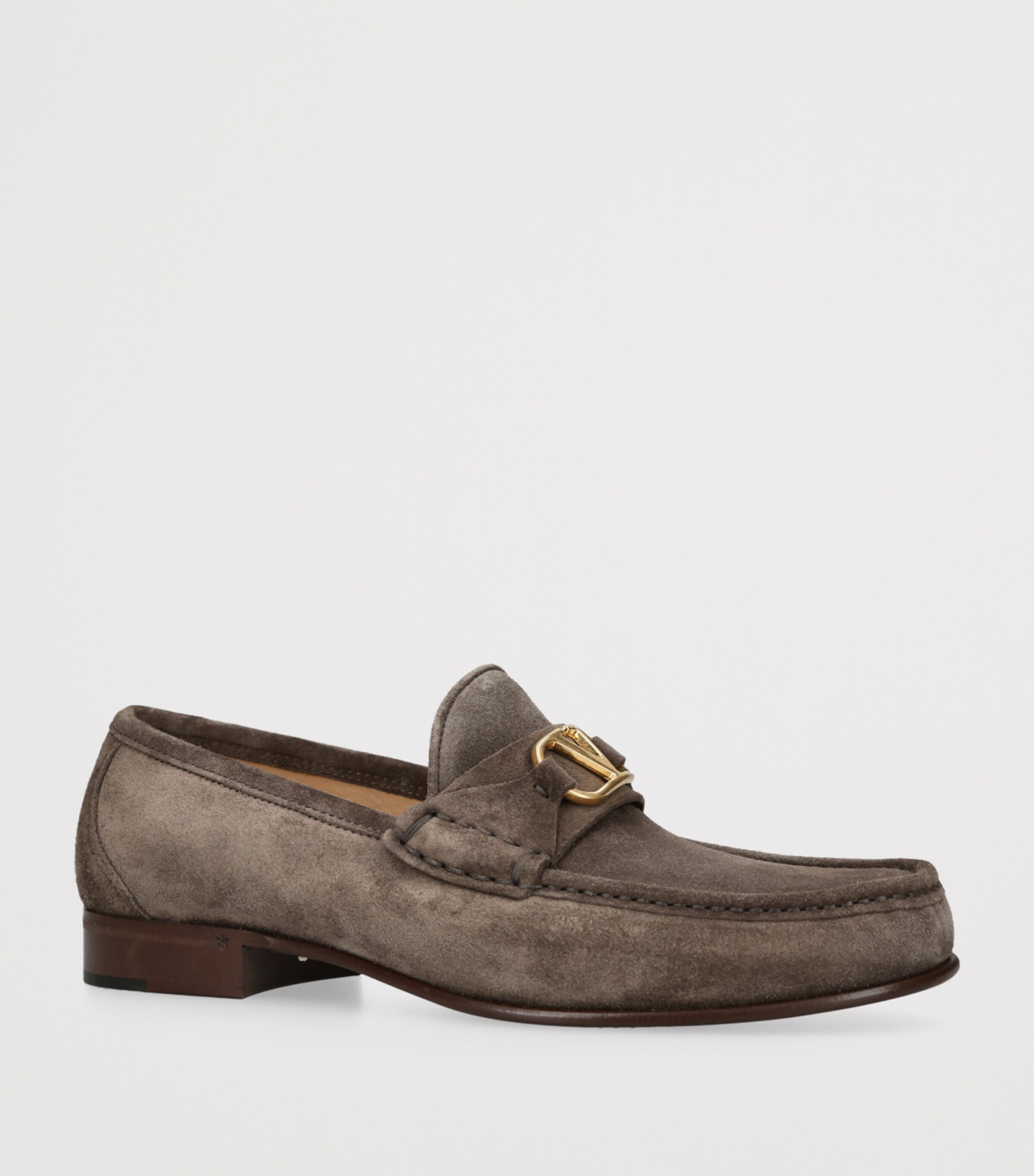 Valentino Garavani Suede VLogo Loafers Mid Brown Image 3