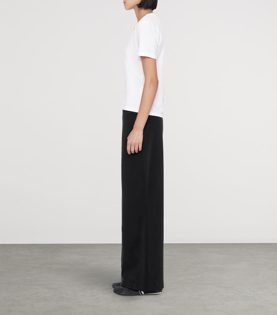 AllSaints Womens Modal-Blend Elodie Wide-Leg Trousers Black Image 8
