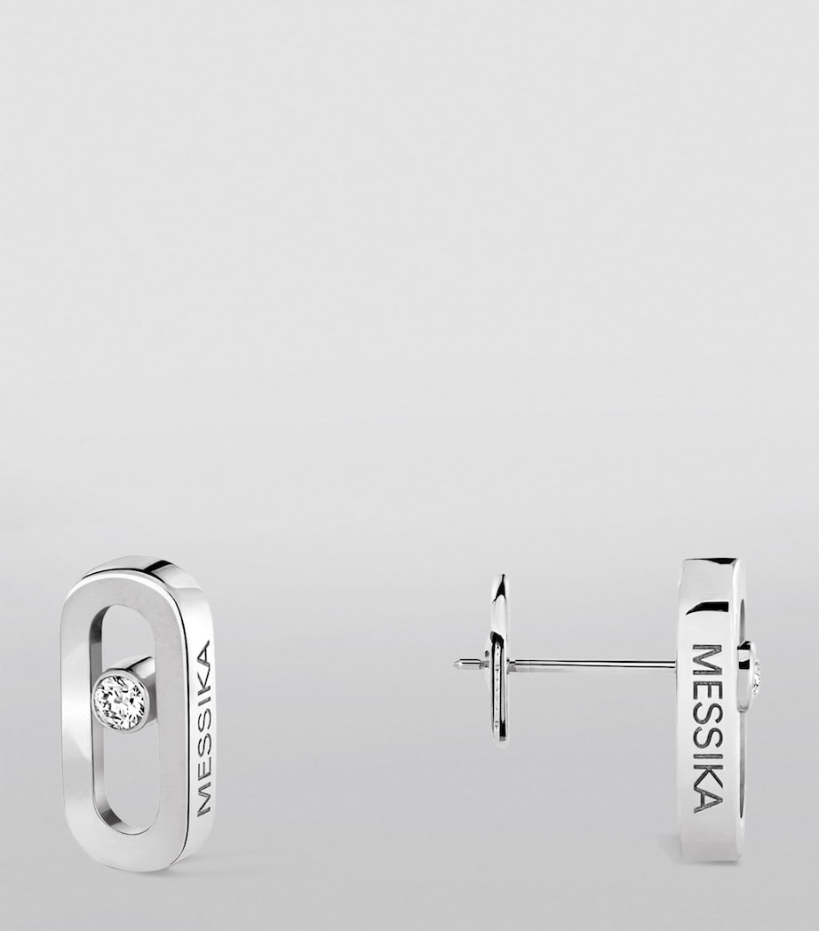 White Gold and Diamond Move Uno Earrings WHITE GOLD Image 2