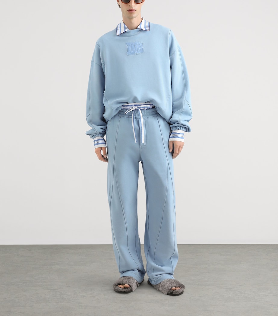 Dolce&Gabbana Mens Cotton Jersey Sweatpants Sky Blue Image 2