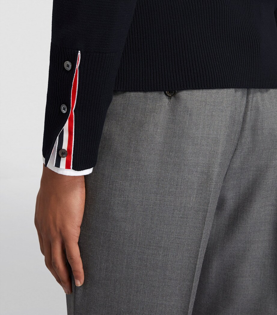 Merino Wool 4-Bar Sweater NAVY Image 6