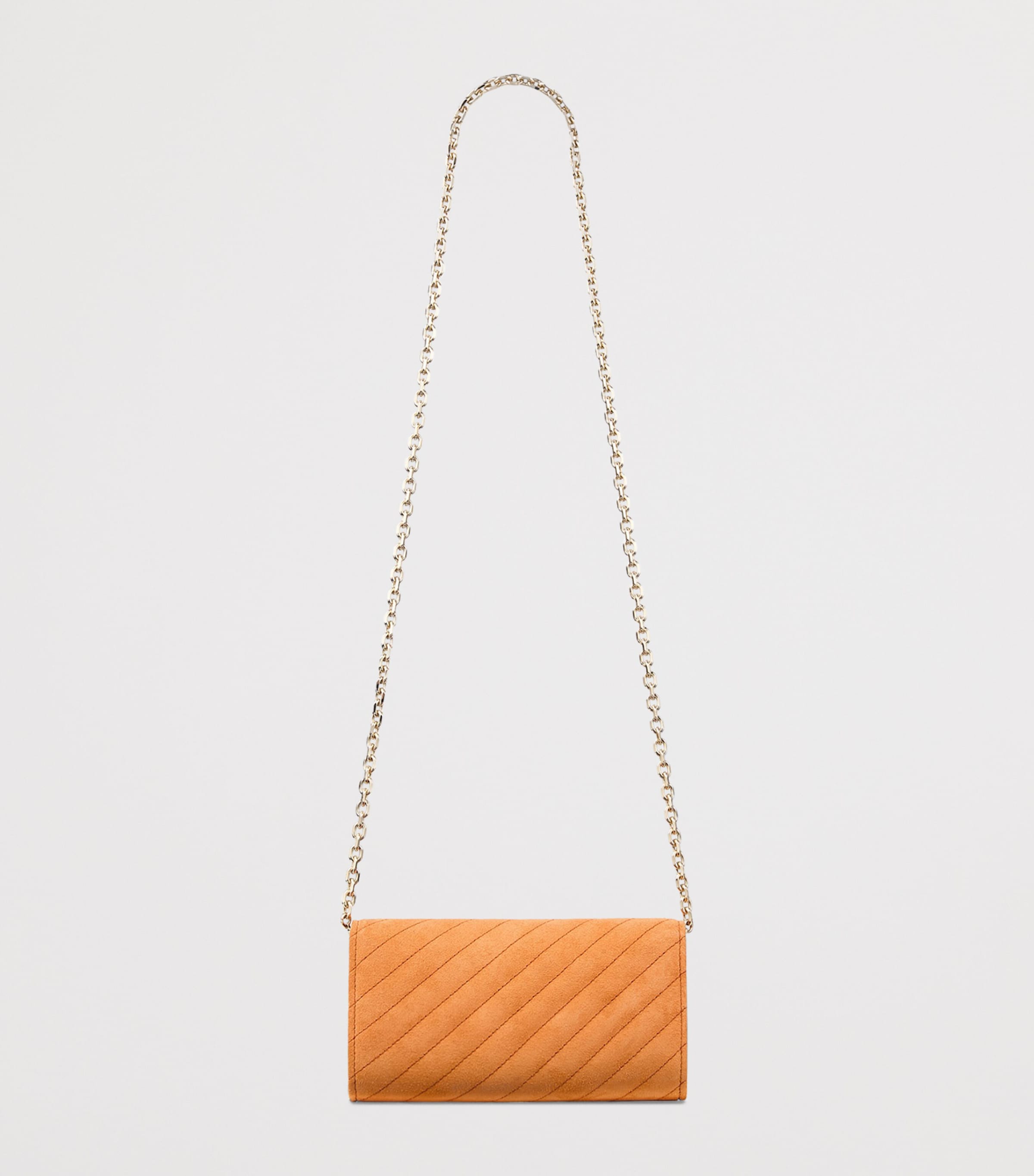 Jimmy Choo Curve Leather Chain Wallet Sunset Orange/shiny Image 3