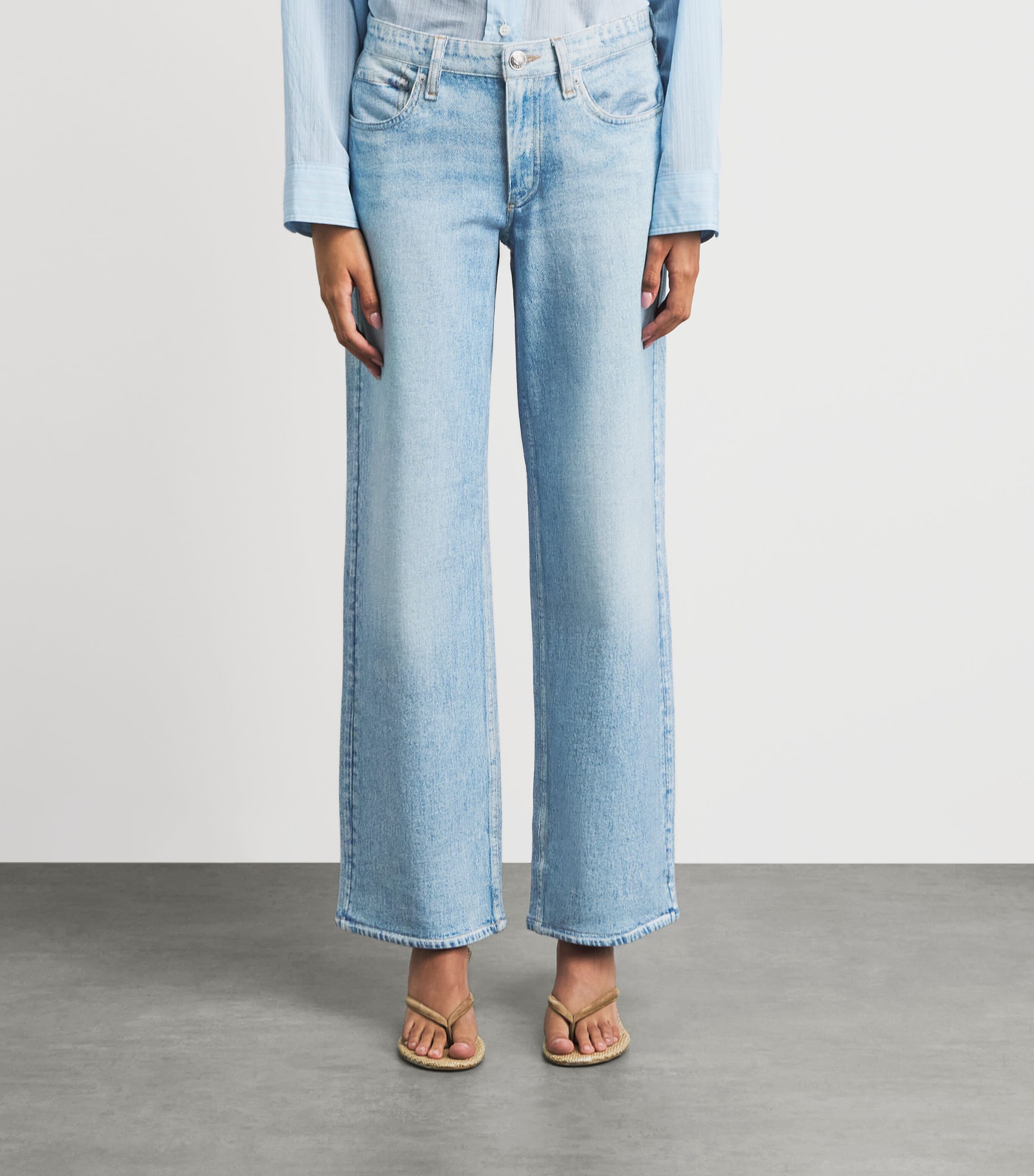 Rag & Bone Womens Trompe-l'Oeil Wide-Leg Trousers Aria Image 4