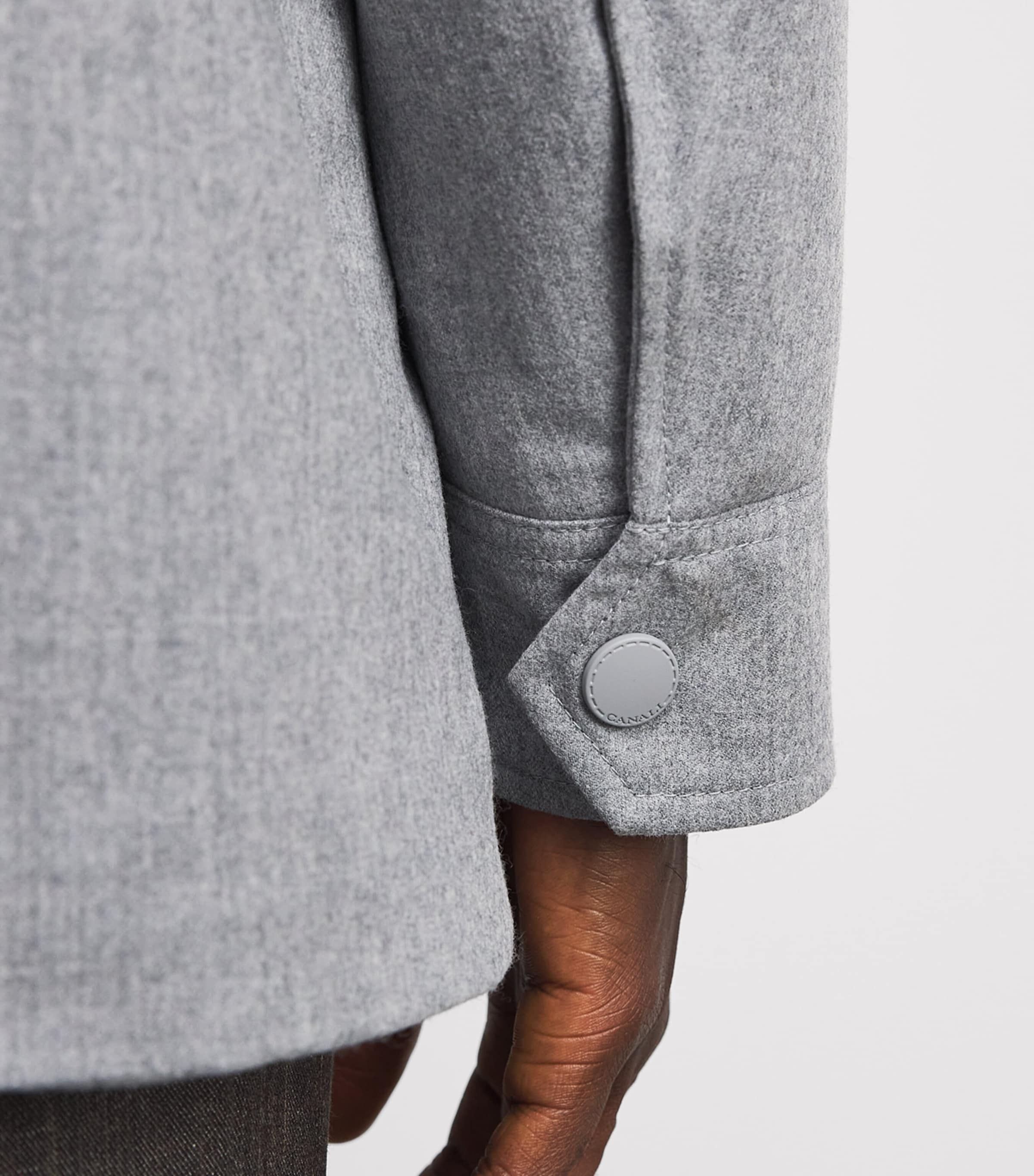 Canali Wool Field Jacket In Grey