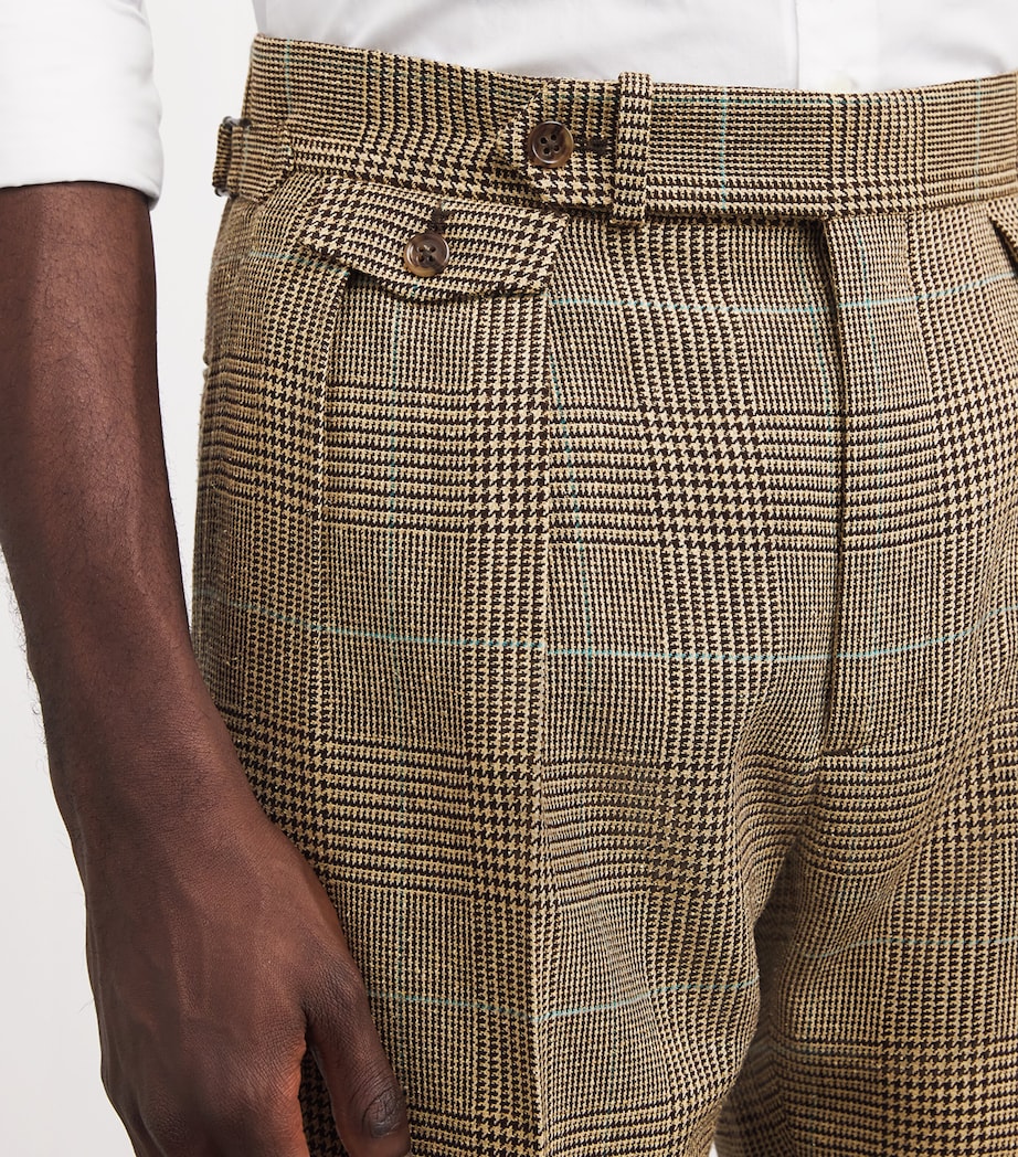 Wool Silk-Blend Tailored Trousers BROWN Image 6