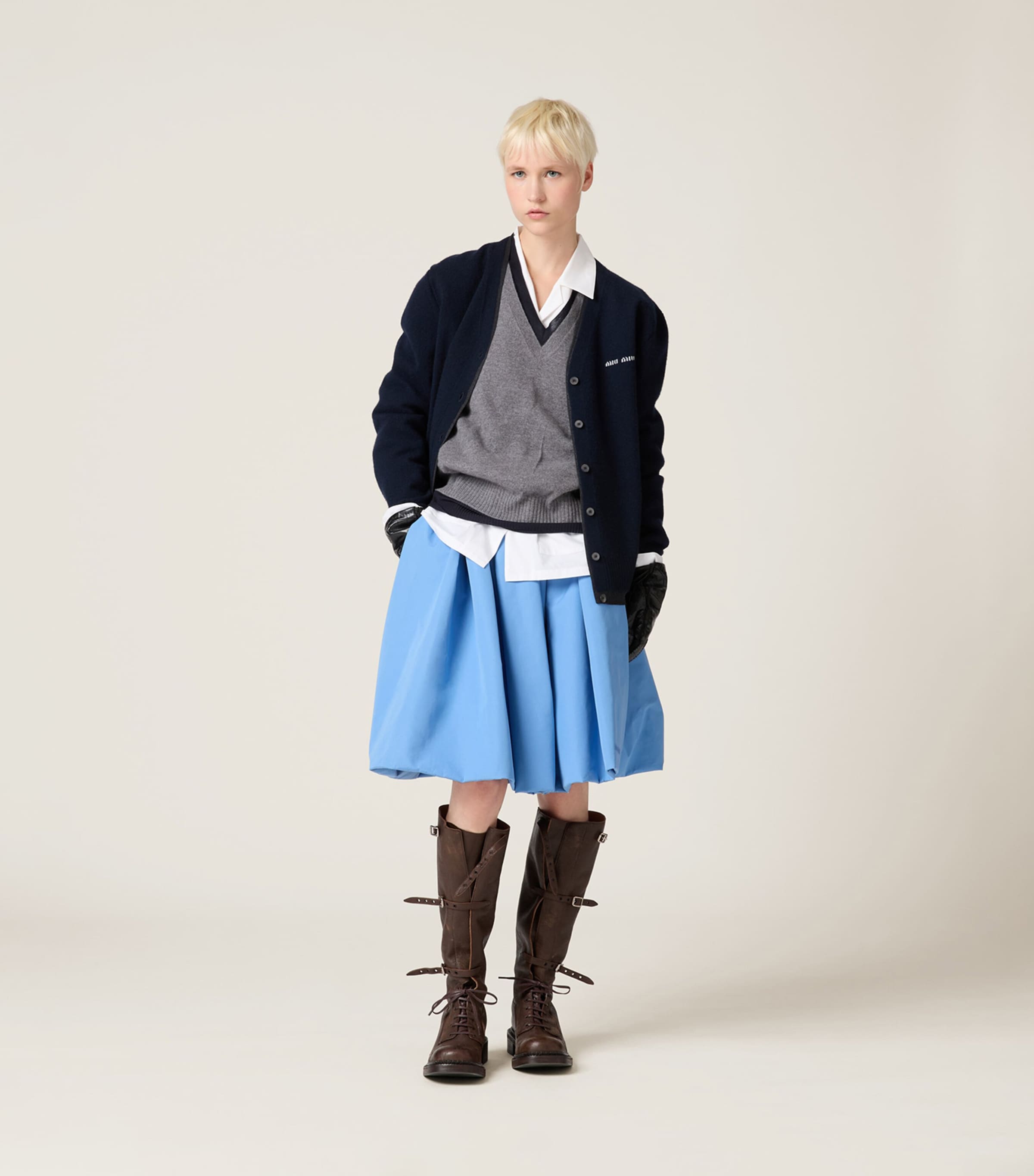 Cashmere-Silk Logo Cardigan F095J Image 2