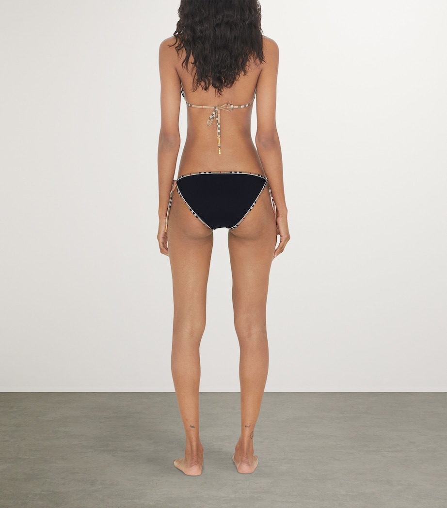 Burberry Womens Check-Trim Triangle Bikini Black Image 8