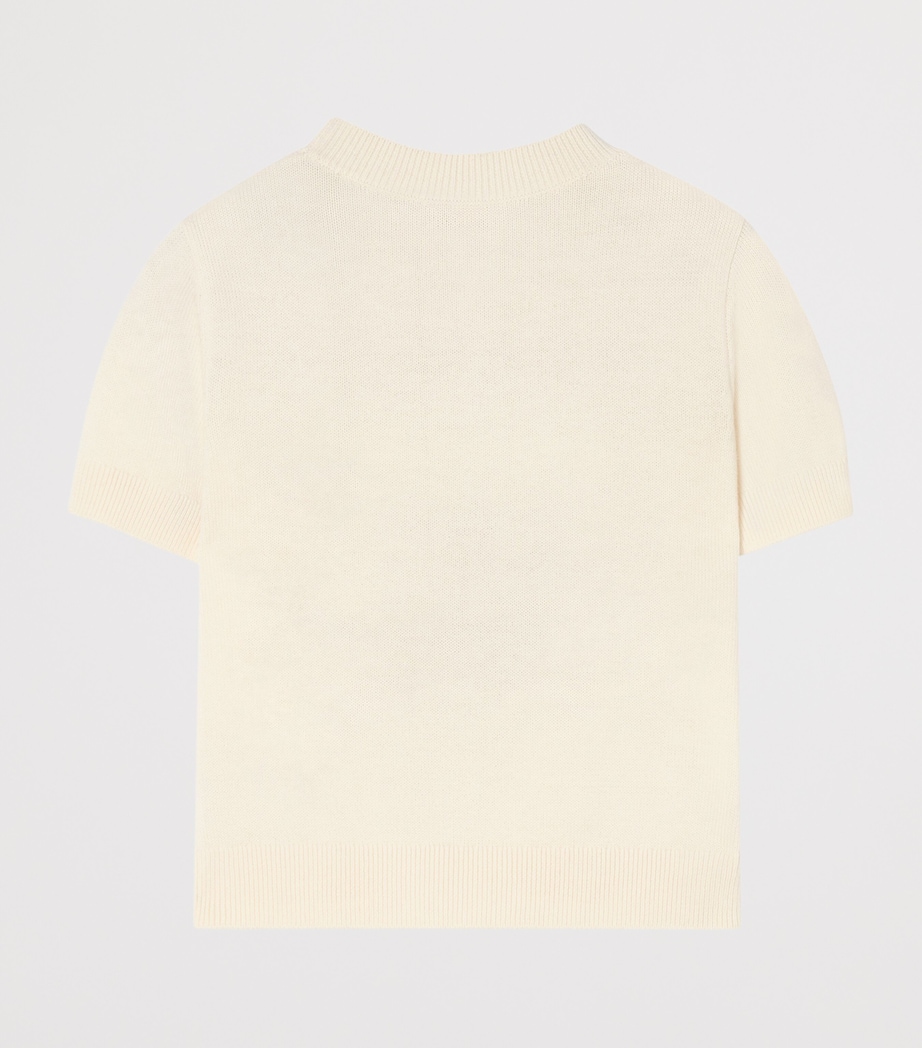 Burberry Kids Cotton-Wool EKD Top (4-12 Years) Ivory Image 2