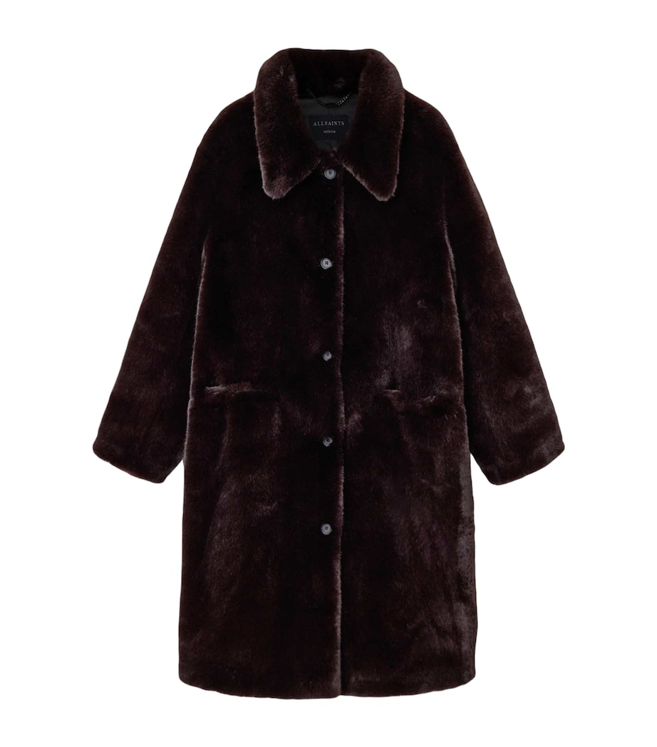 Faux Fur Sora Coat CHOCOLATE BROWN Image 1