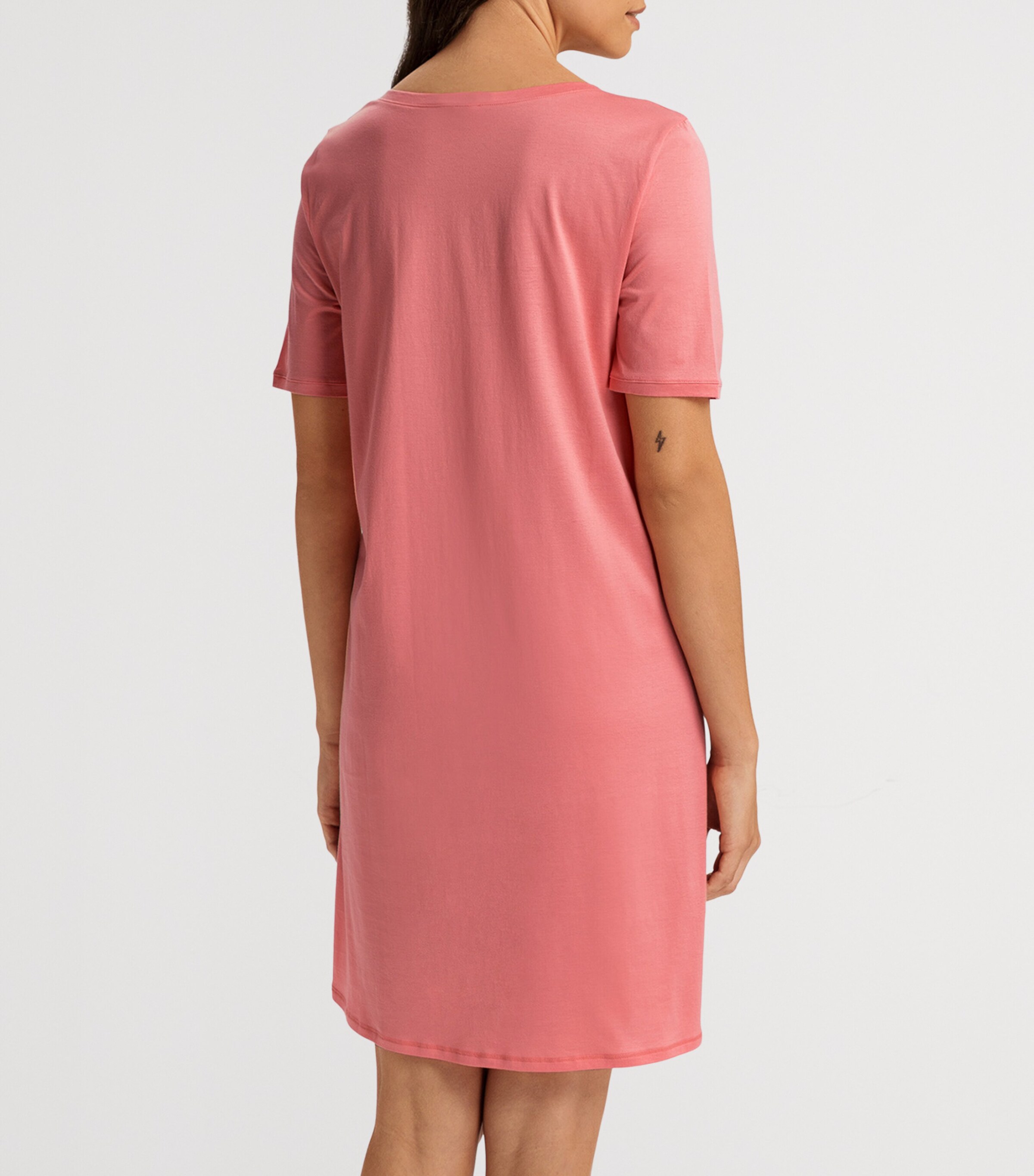Hanro Womens Cotton Deluxe Short Sleeve Nightdress Lantana Image 4