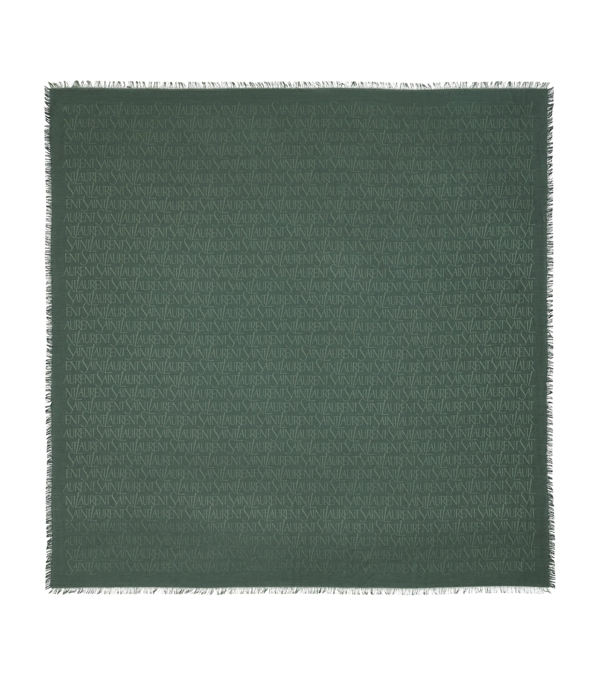 Silk-Wool Logo-Jacquard Scarf 3000 Image 2