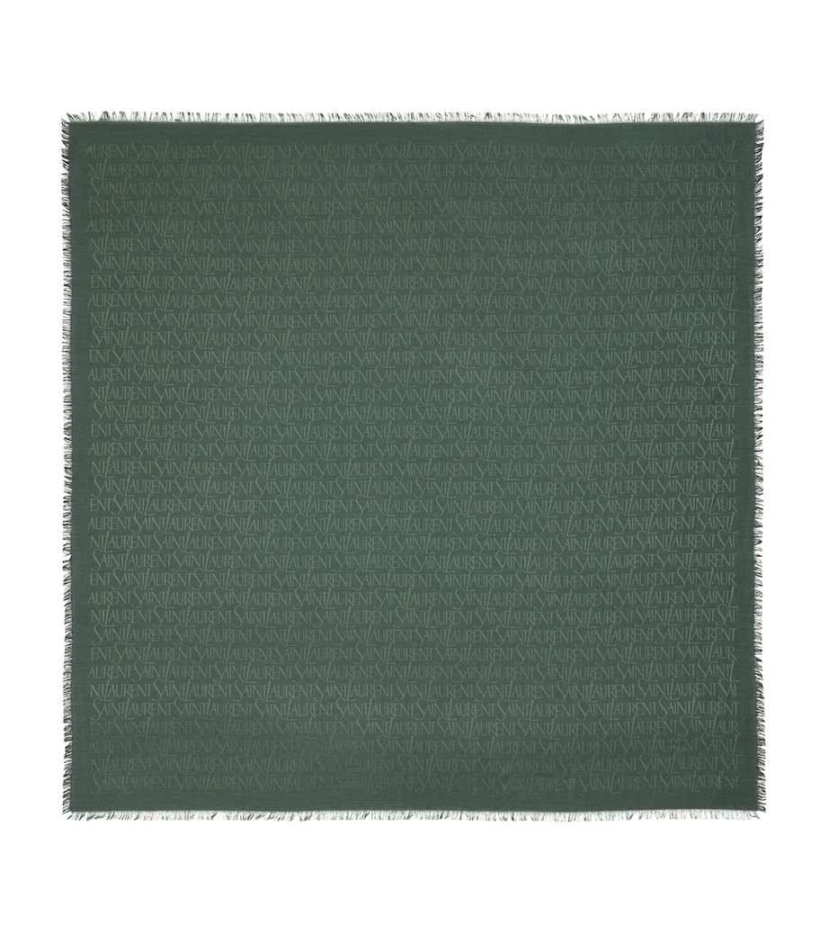 Silk-Wool Logo-Jacquard Scarf 3000 Image 2