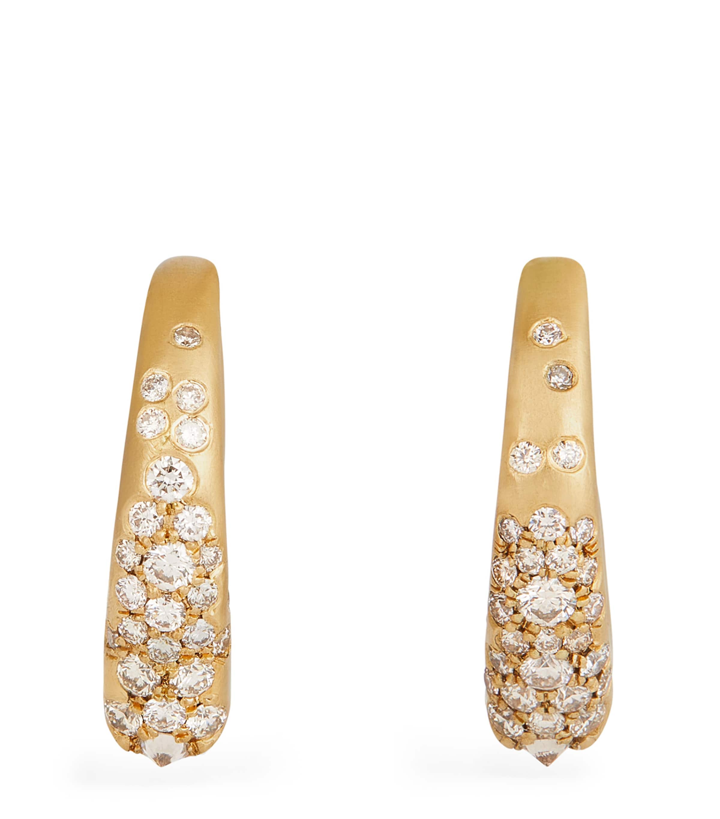 Yellow Gold and Diamond Doors of Opportunity Mini Hoop Earrings YELLOW GOLD Image 1
