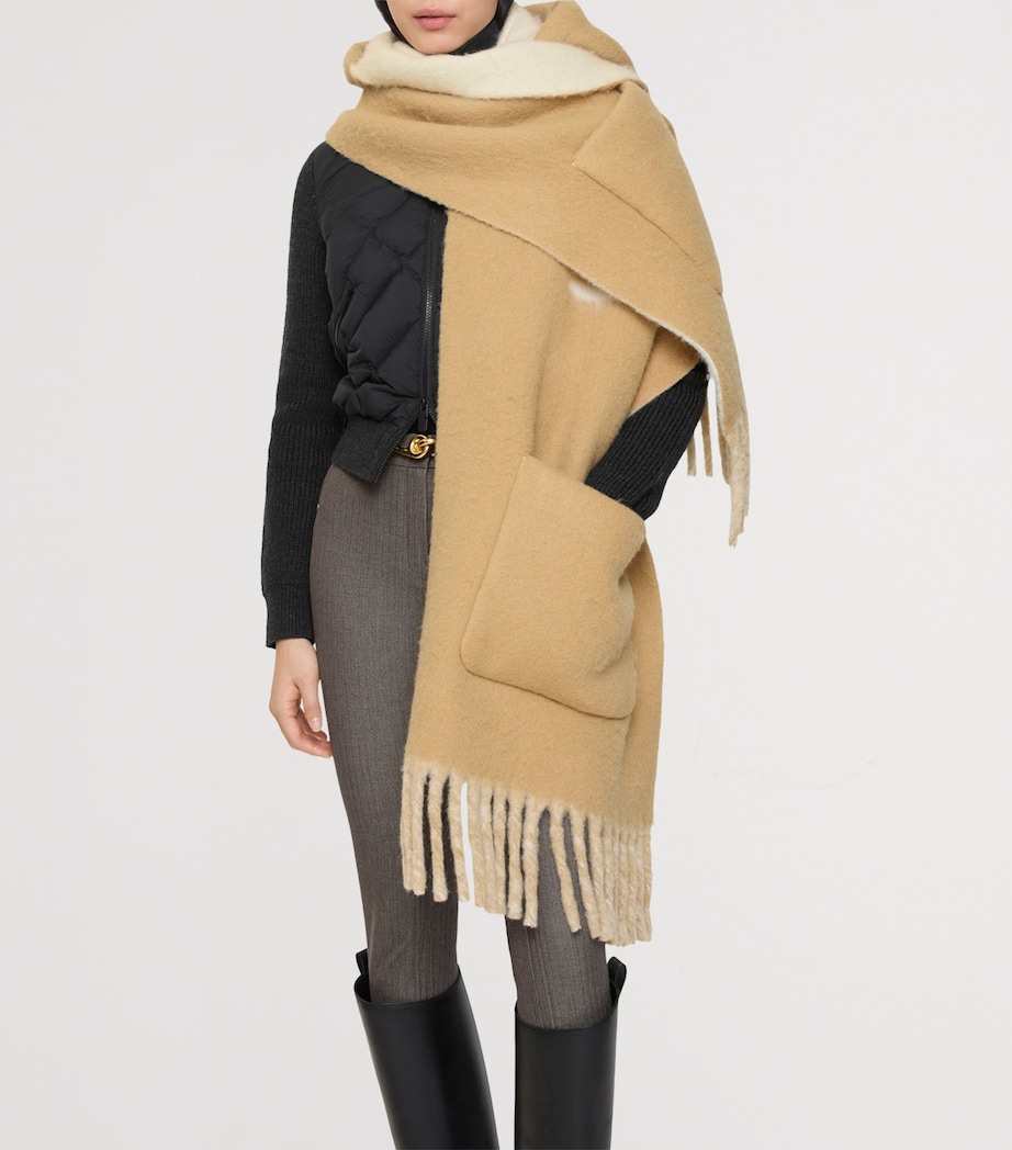 Wool-Blend Hooded Scarf SAND Image 2