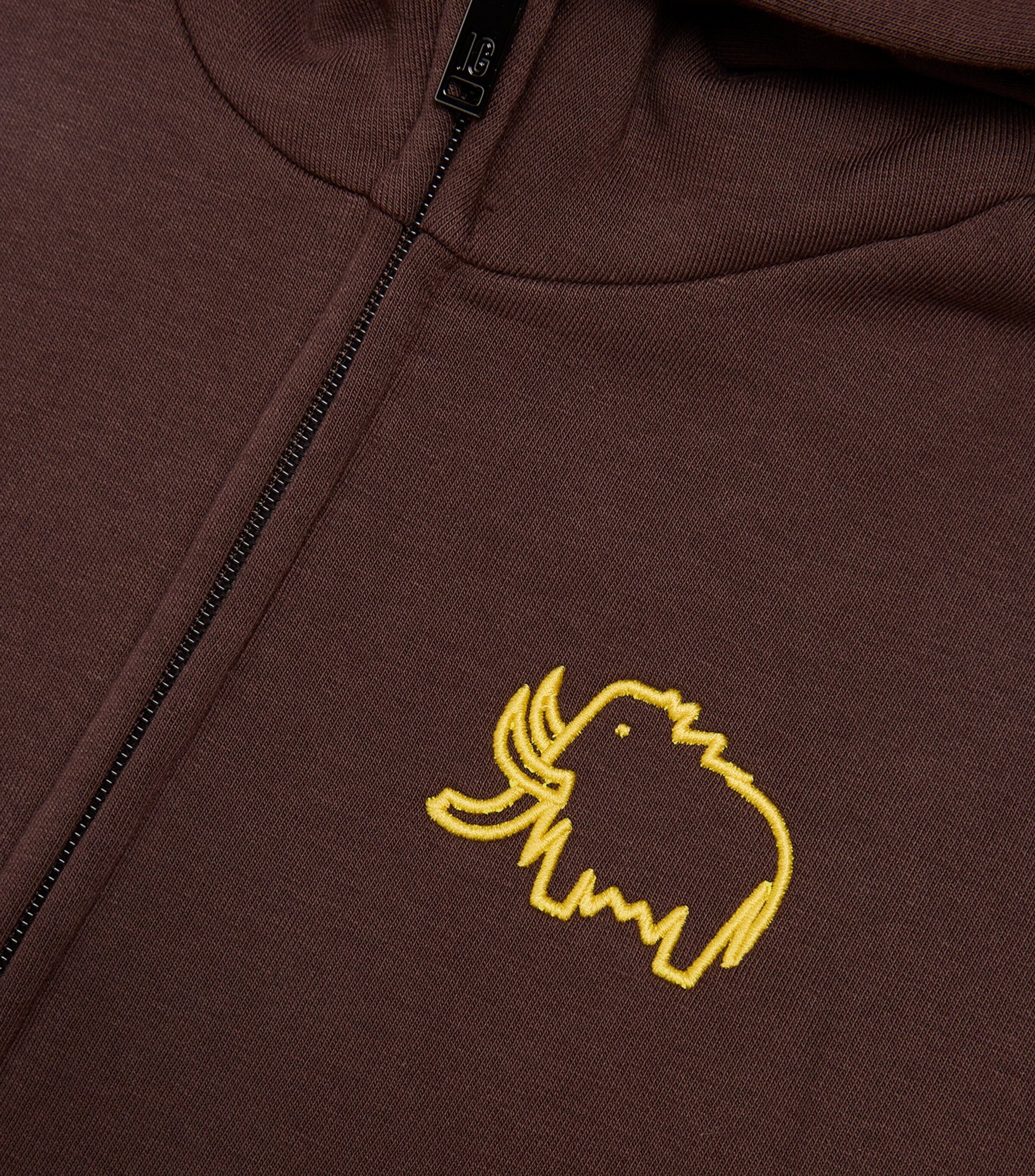 Cotton Mammoth Zip-Up Hoodie (2-14 Years) 191COCOA Image 3