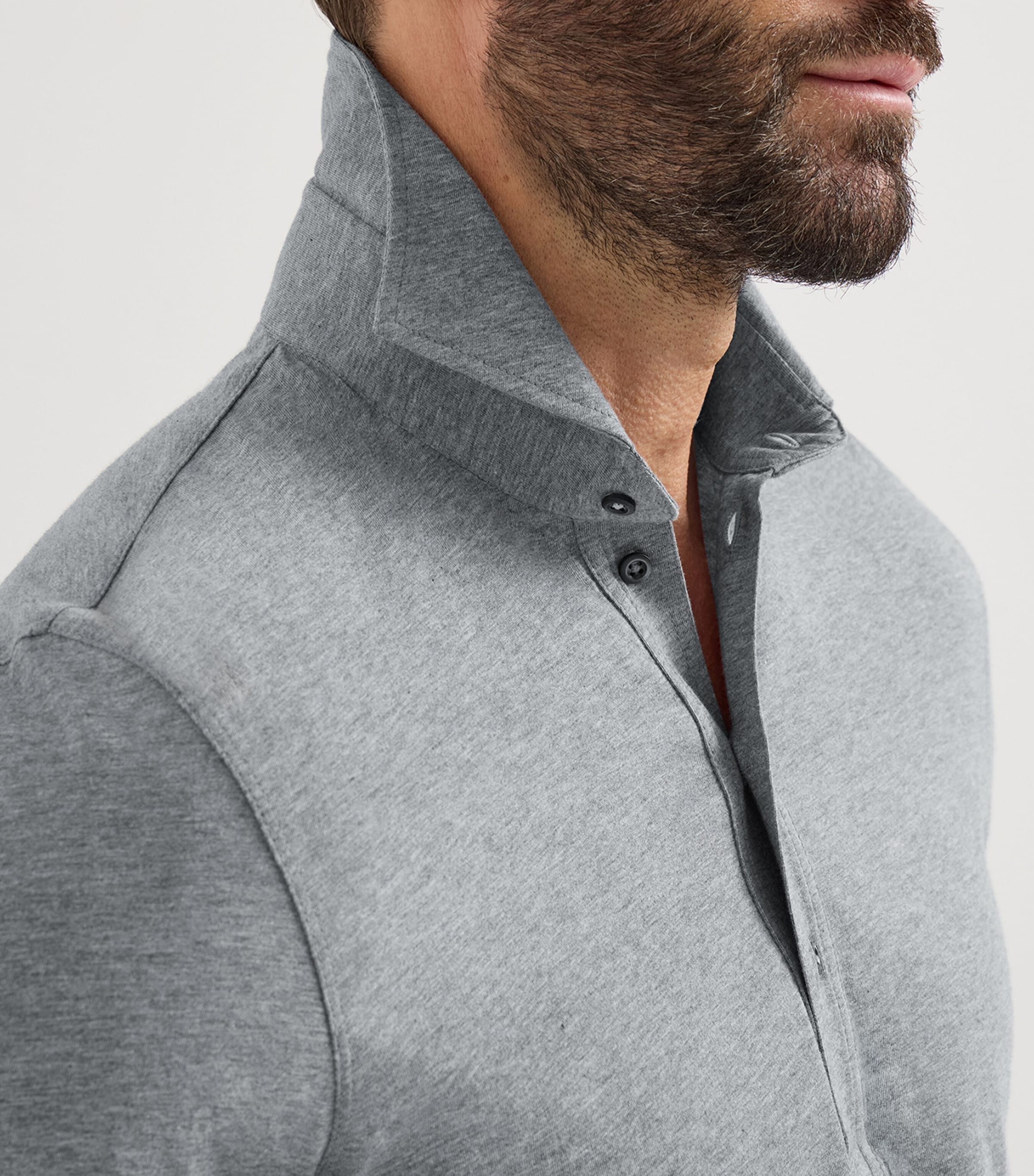 Brunello Cucinelli Mens Cotton Long-Sleeve Polo Shirt Image 6