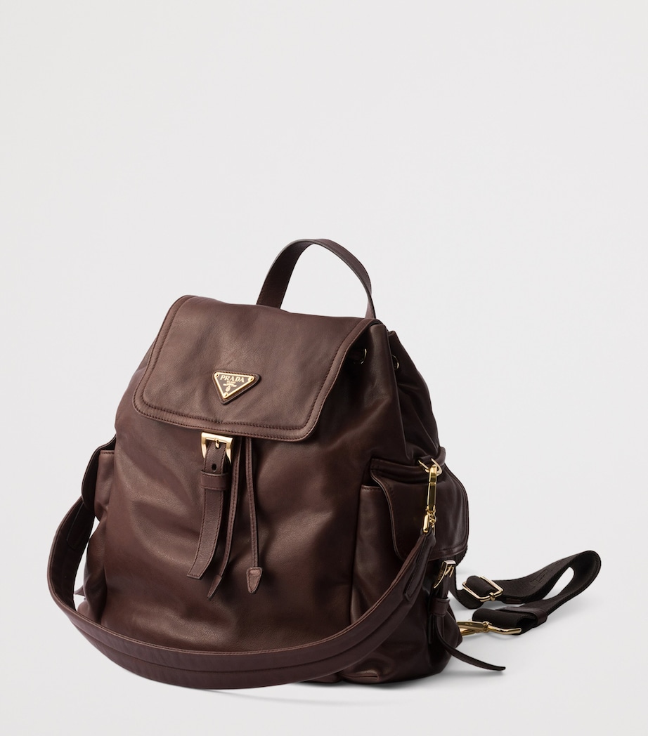 Medium Re-Nylon and Leather Explore Backpack F0038 Image 3