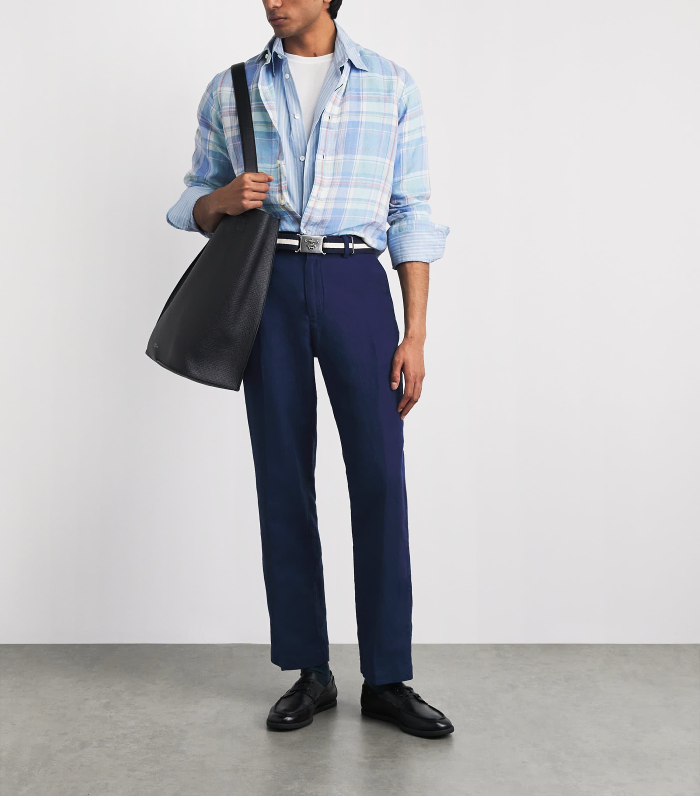Polo Ralph Lauren Mens Linen-Cotton Straight Trousers Nwprt Nvy Mnhndstth Image 2