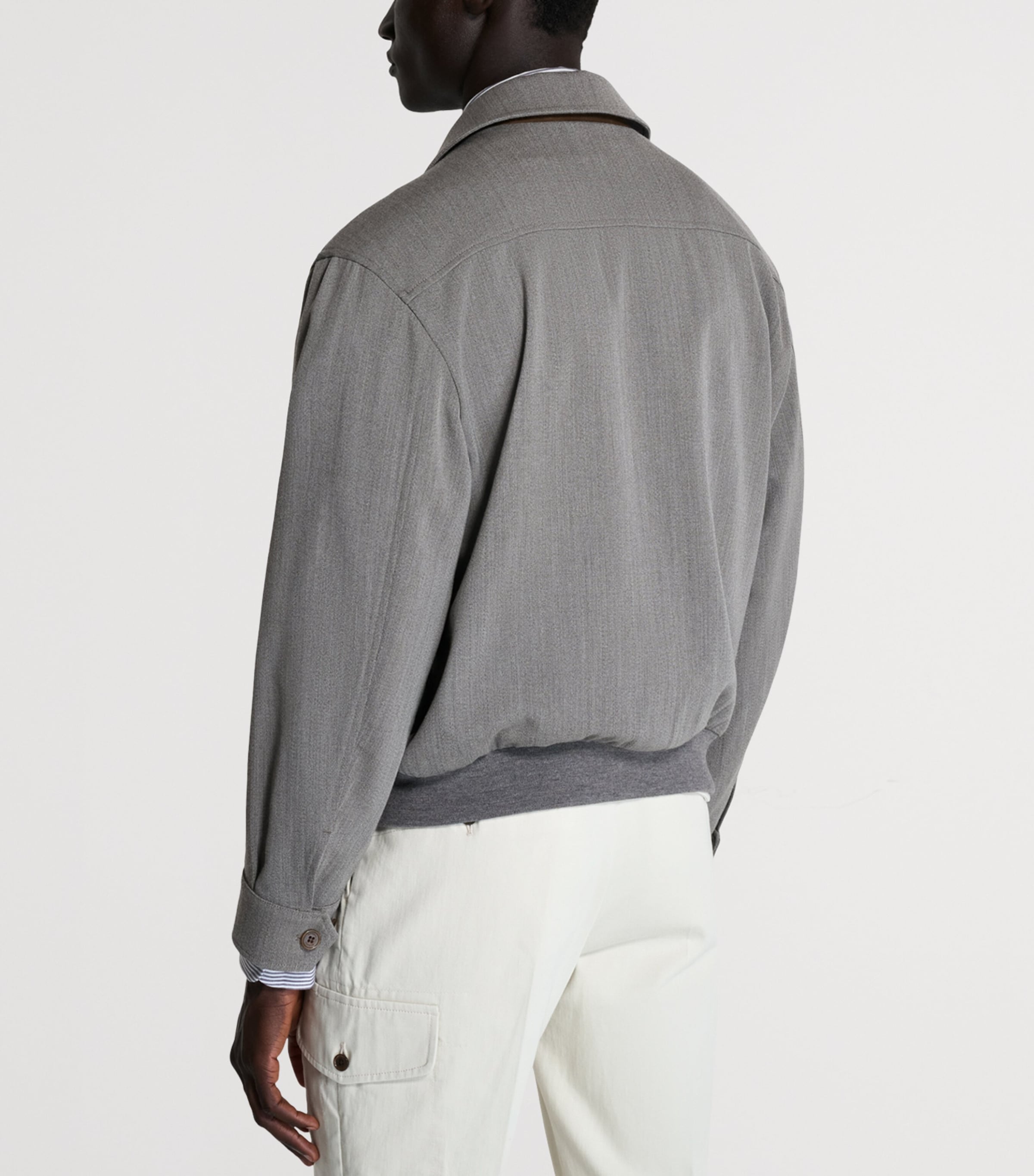 Wool Super 120s Bomber Jacket 256DRAB Image 3