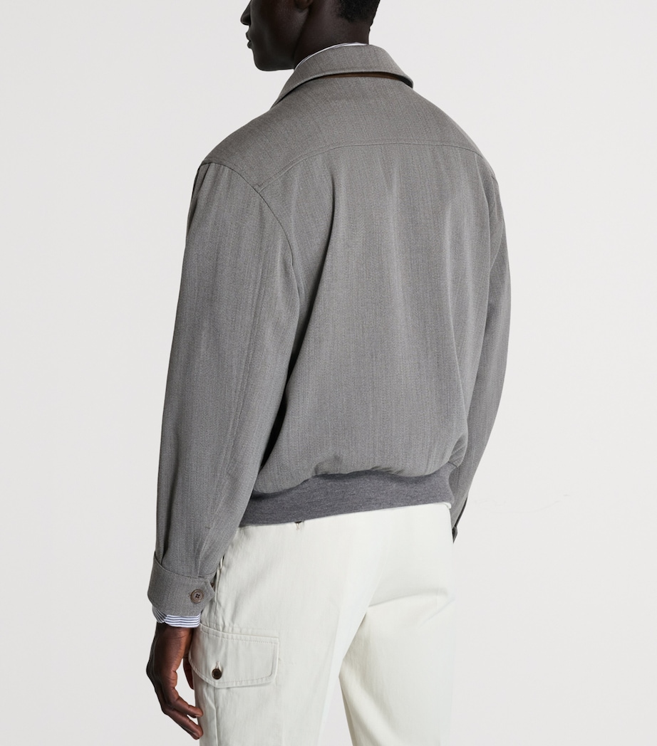 Wool Super 120s Bomber Jacket 256DRAB Image 3