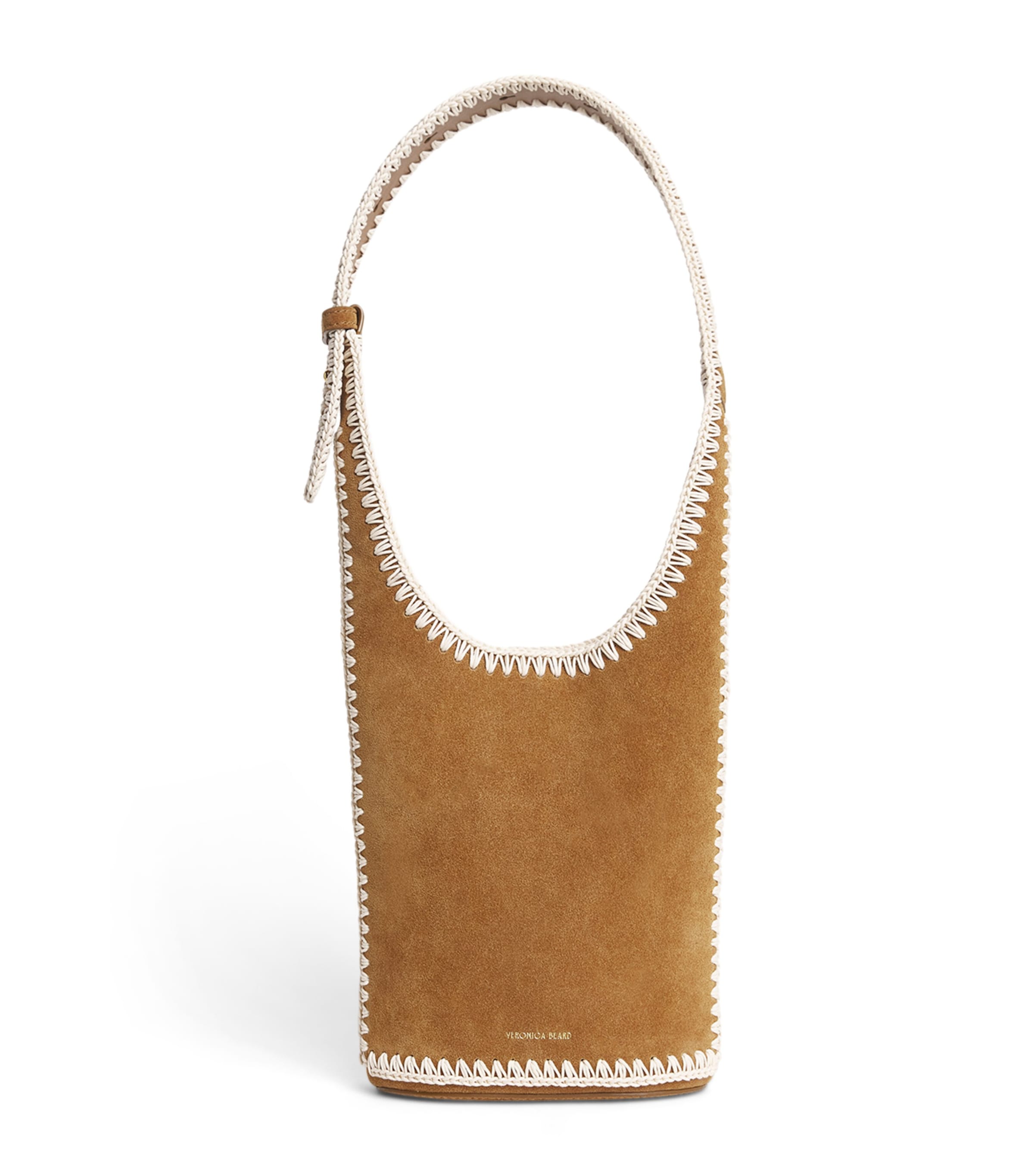Veronica Beard Suede Whipstitch Loop Shoulder Bag In Brown