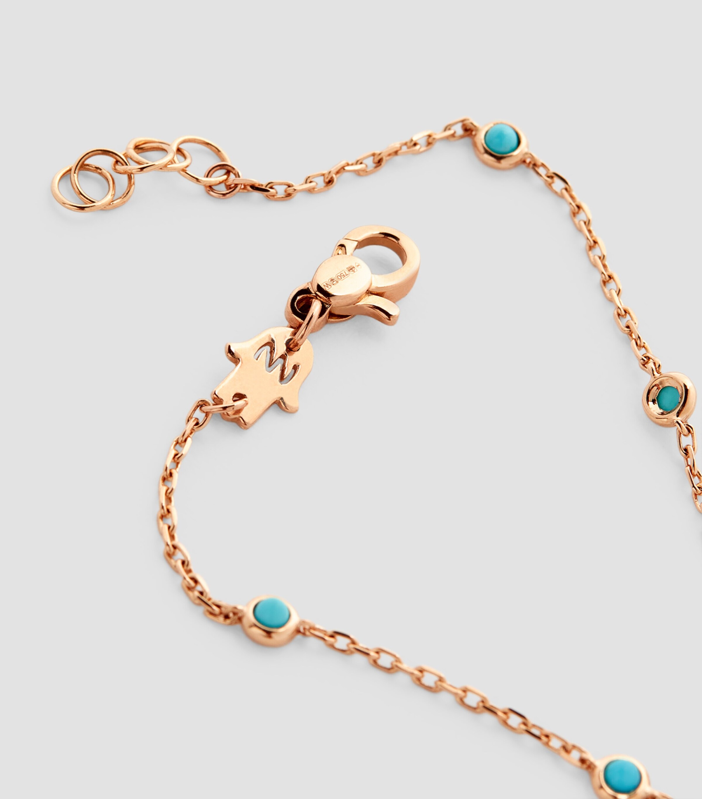 Netali Nissim Rose Gold, Diamond and Turquoise Protected Eye Bracelet Rose Gold Image 6
