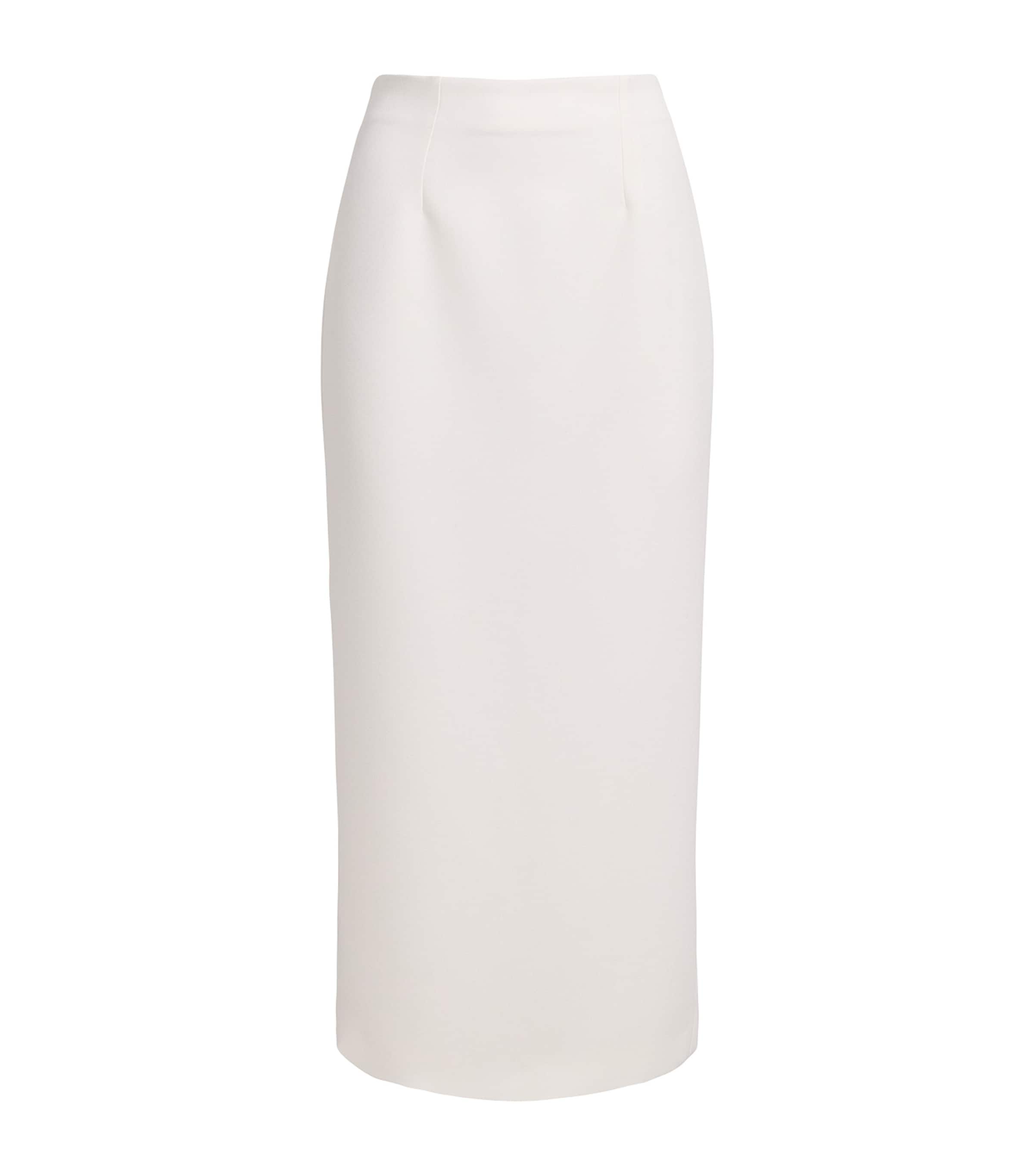 Roland Mouret Womens Crepe Midi Pencil Skirt Cream Image 1