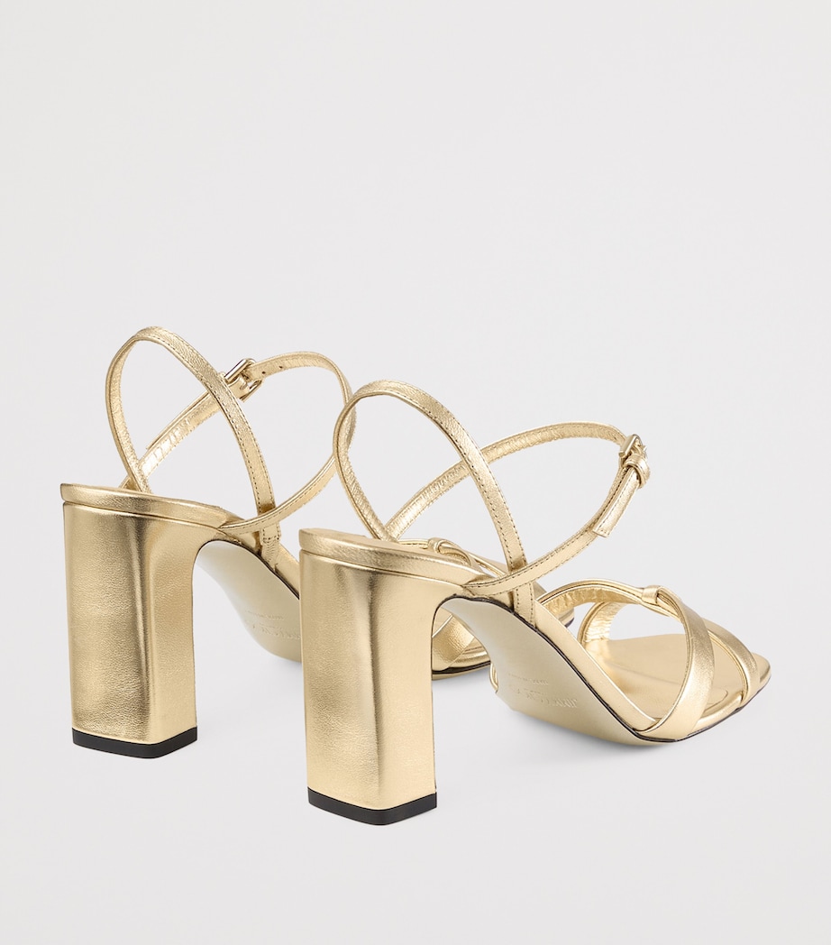 Jimmy Choo Elsy 85 Leather Heeled Sandals Gold Image 4