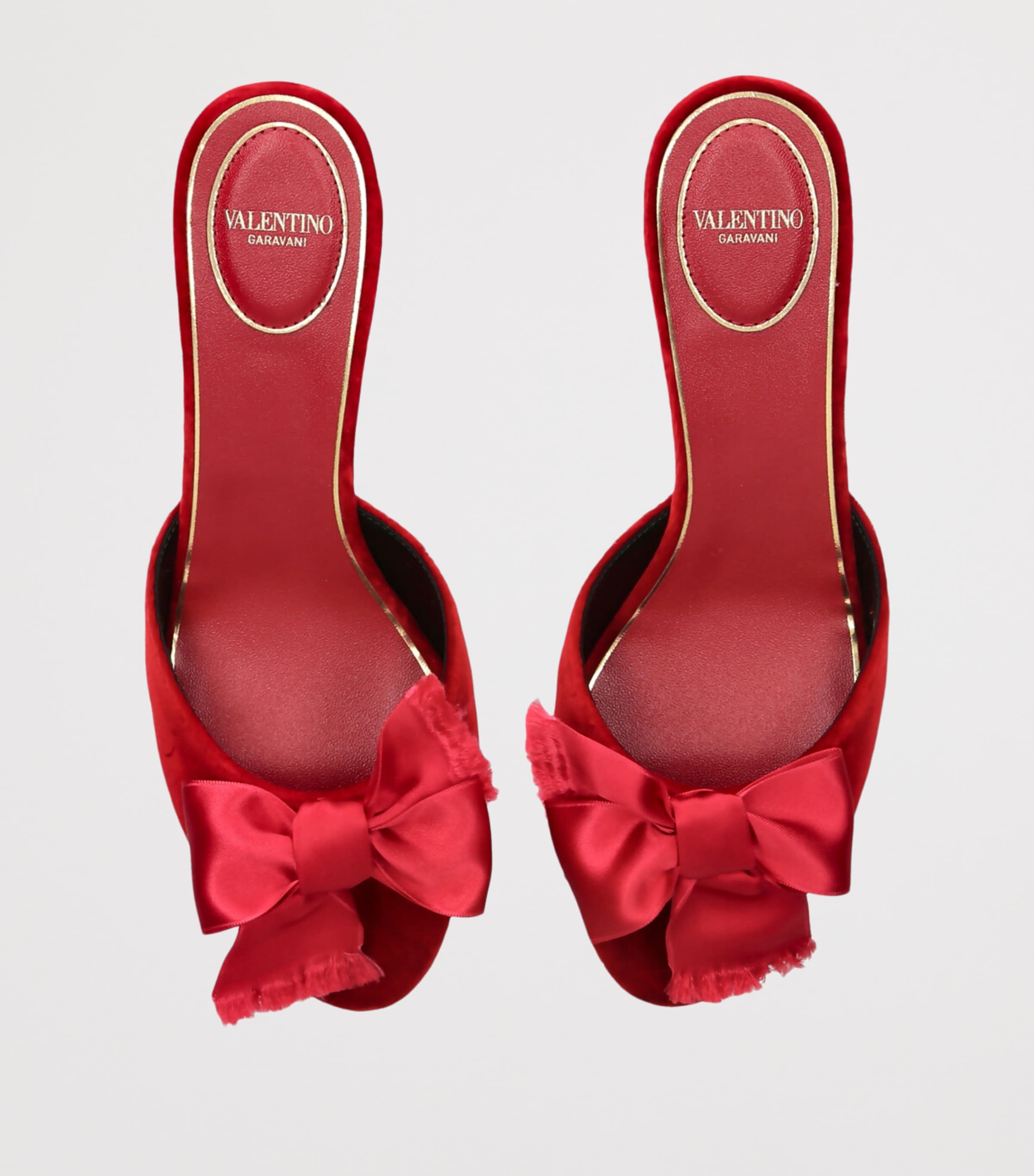 Valentino Garavani Velvet Marie A Heeled Mules 55 Red Image 4