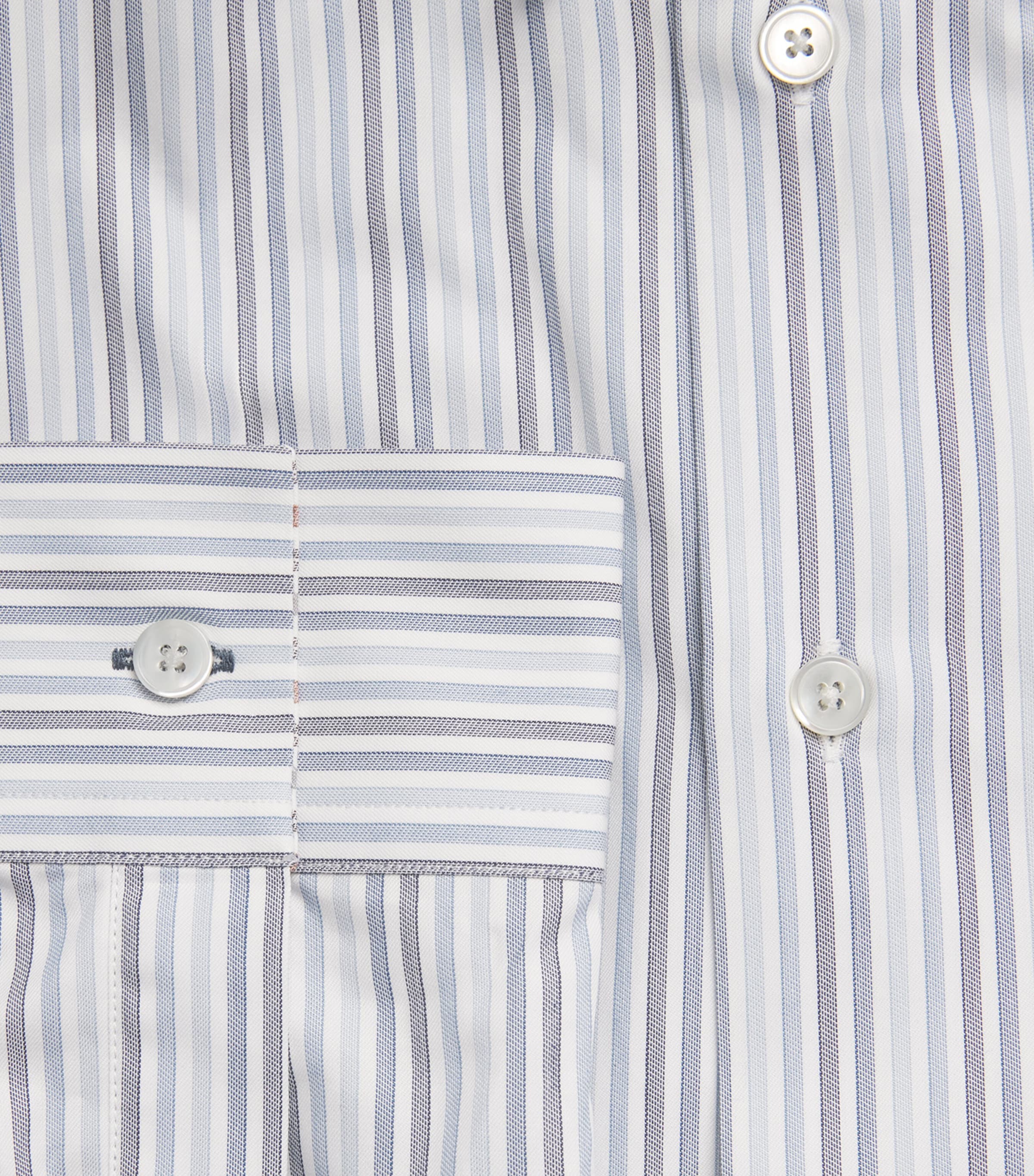 Cotton Stripe Shirt BLUE-40 Image 5