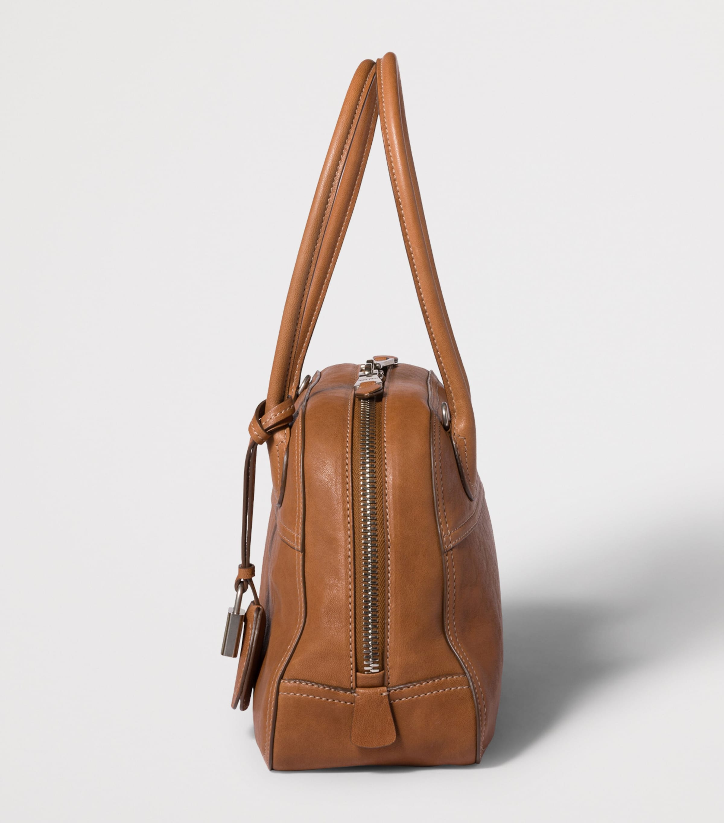 Miu Miu Large Nappa Leather Vivant Top-Handle Bag Brown Image 7