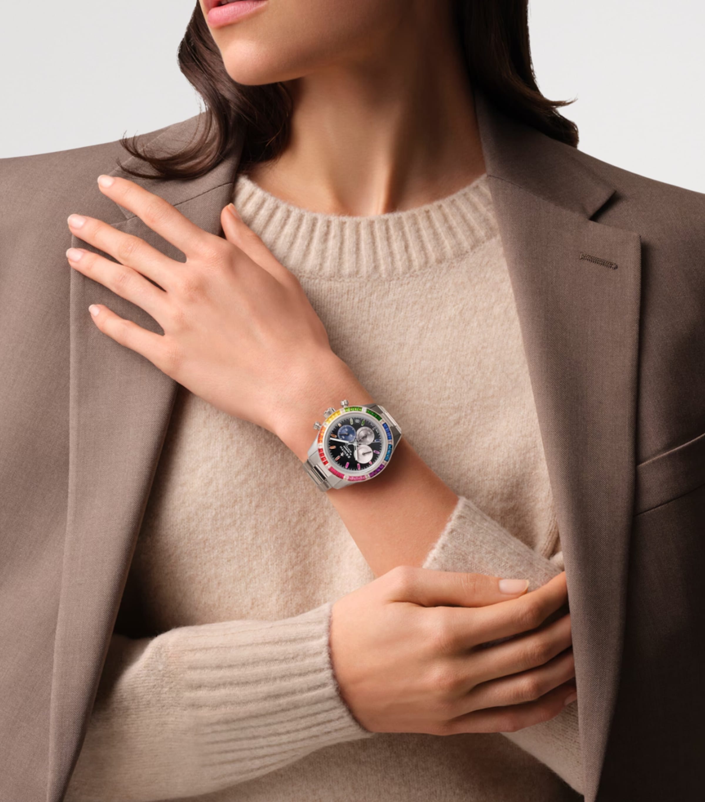 White Gold, Diamond and Sapphire Chronomaster Sport Watch 41mm BLACK Image 3