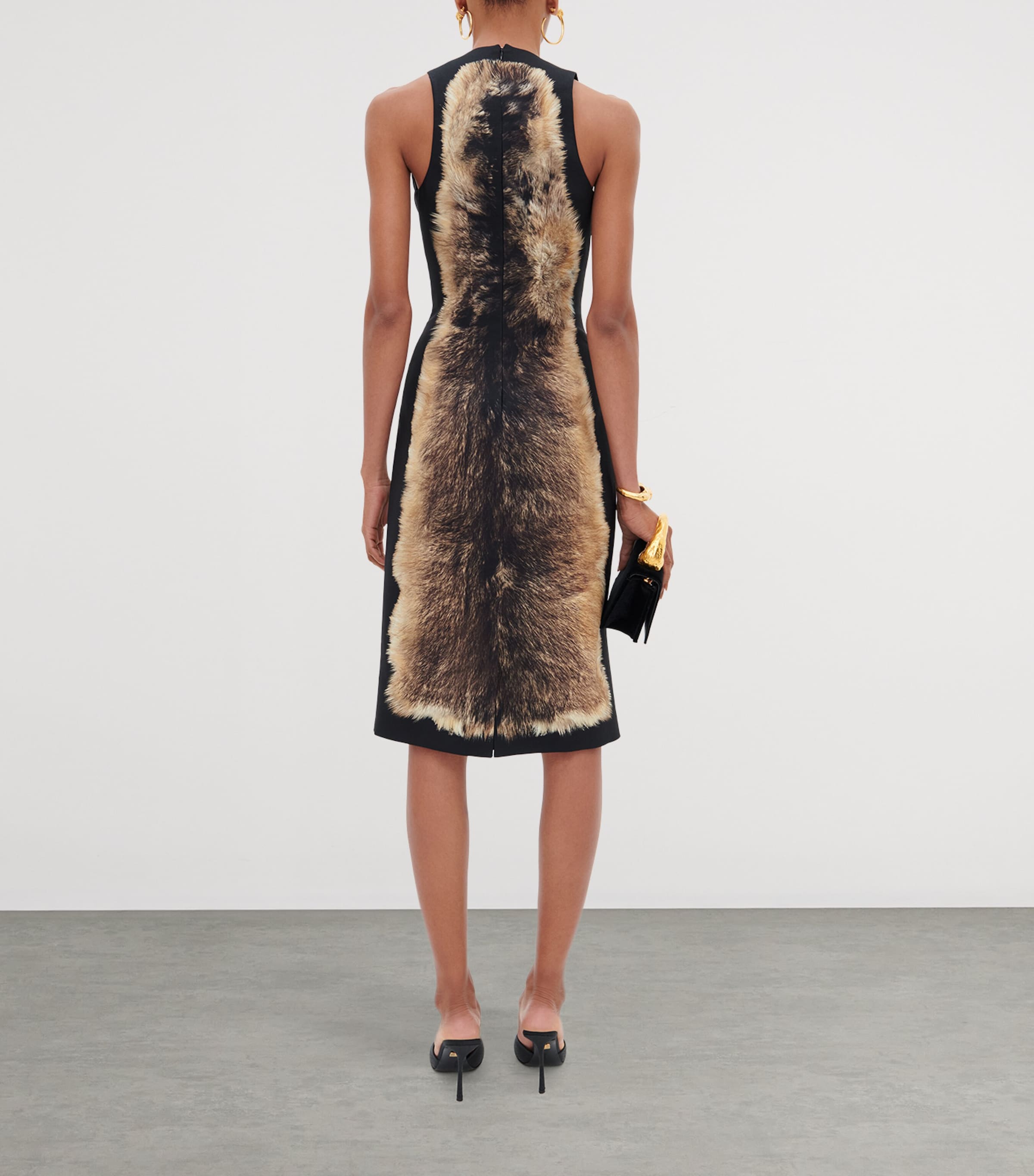 Schiaparelli Womens Trompe-l'Oeil Corset Midi Dress Brown / Black Image 3