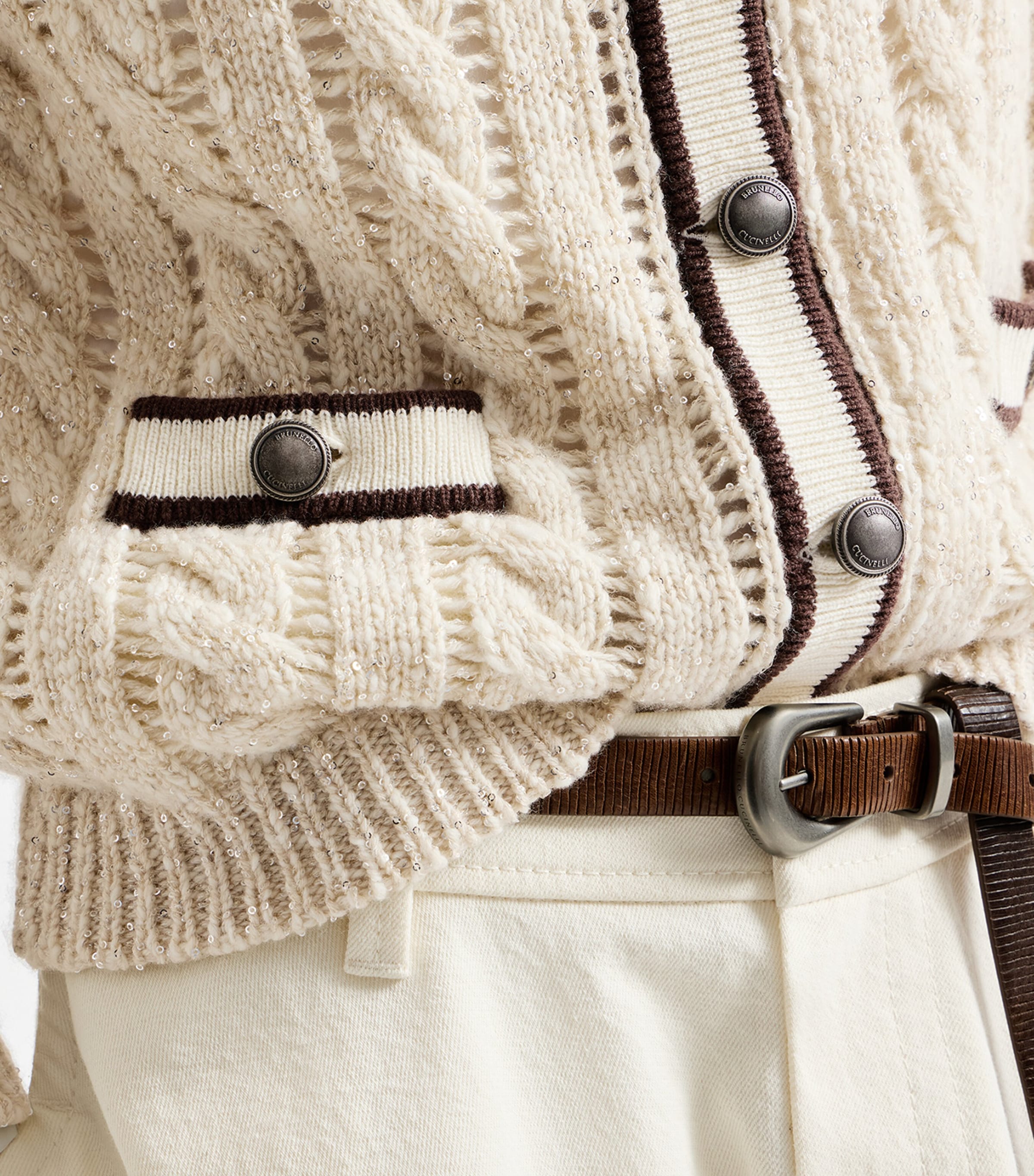Brunello Cucinelli Womens Cable-Knit Cardigan Image 6