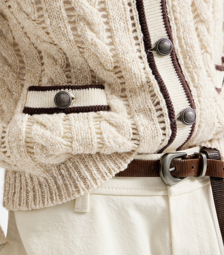 Brunello Cucinelli Womens Cable-Knit Cardigan Image 6