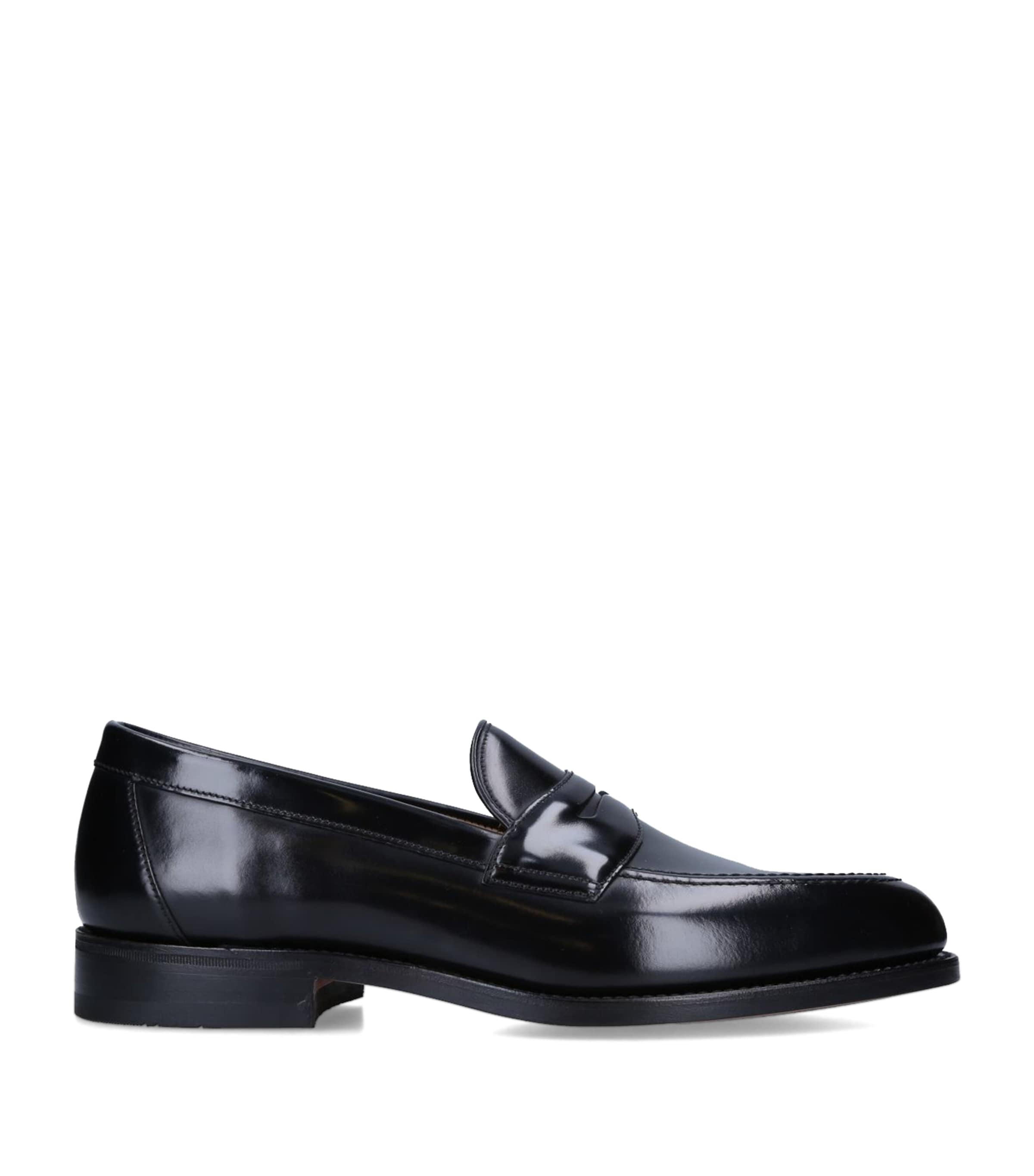 Loake Leather Penny Loafers Black Image 1