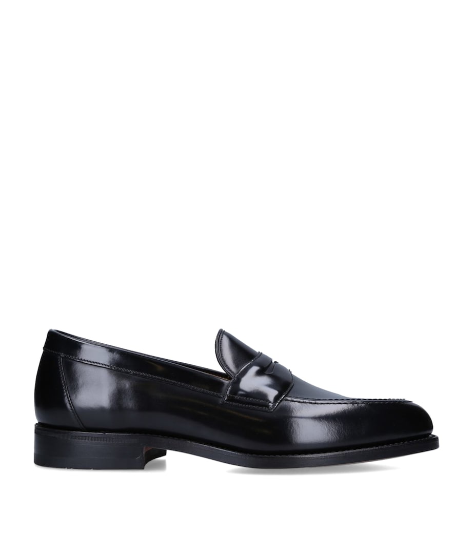 Loake Leather Penny Loafers Black Image 1