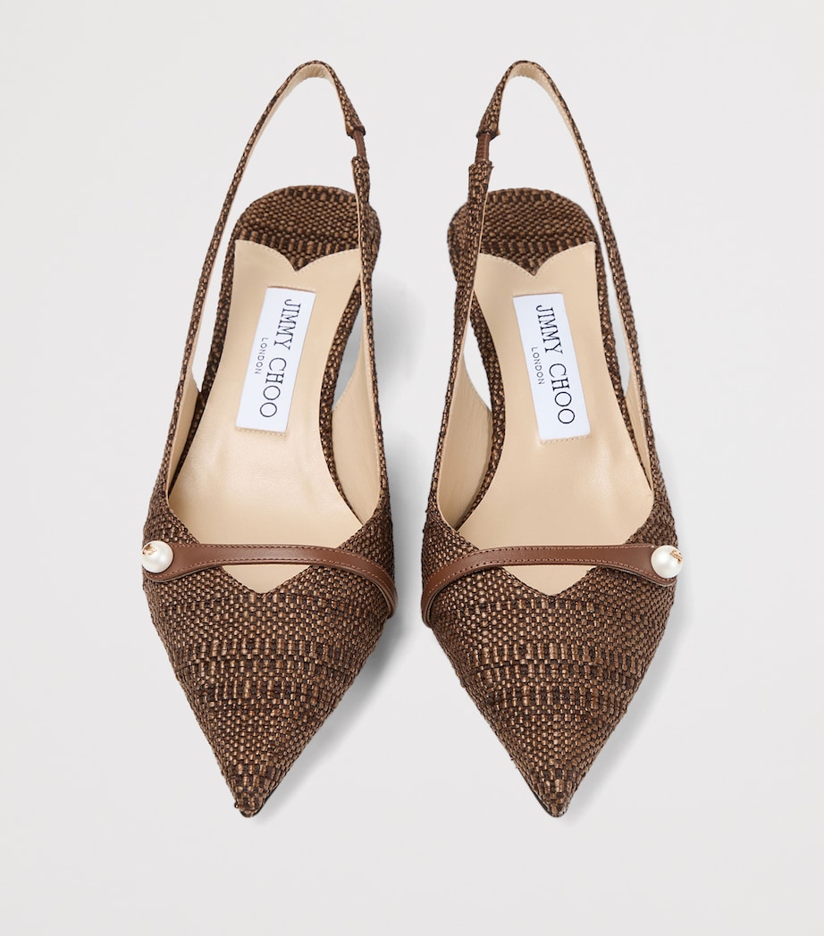 Jimmy Choo Amita 45 Woven Slingback Pumps Tan Image 4
