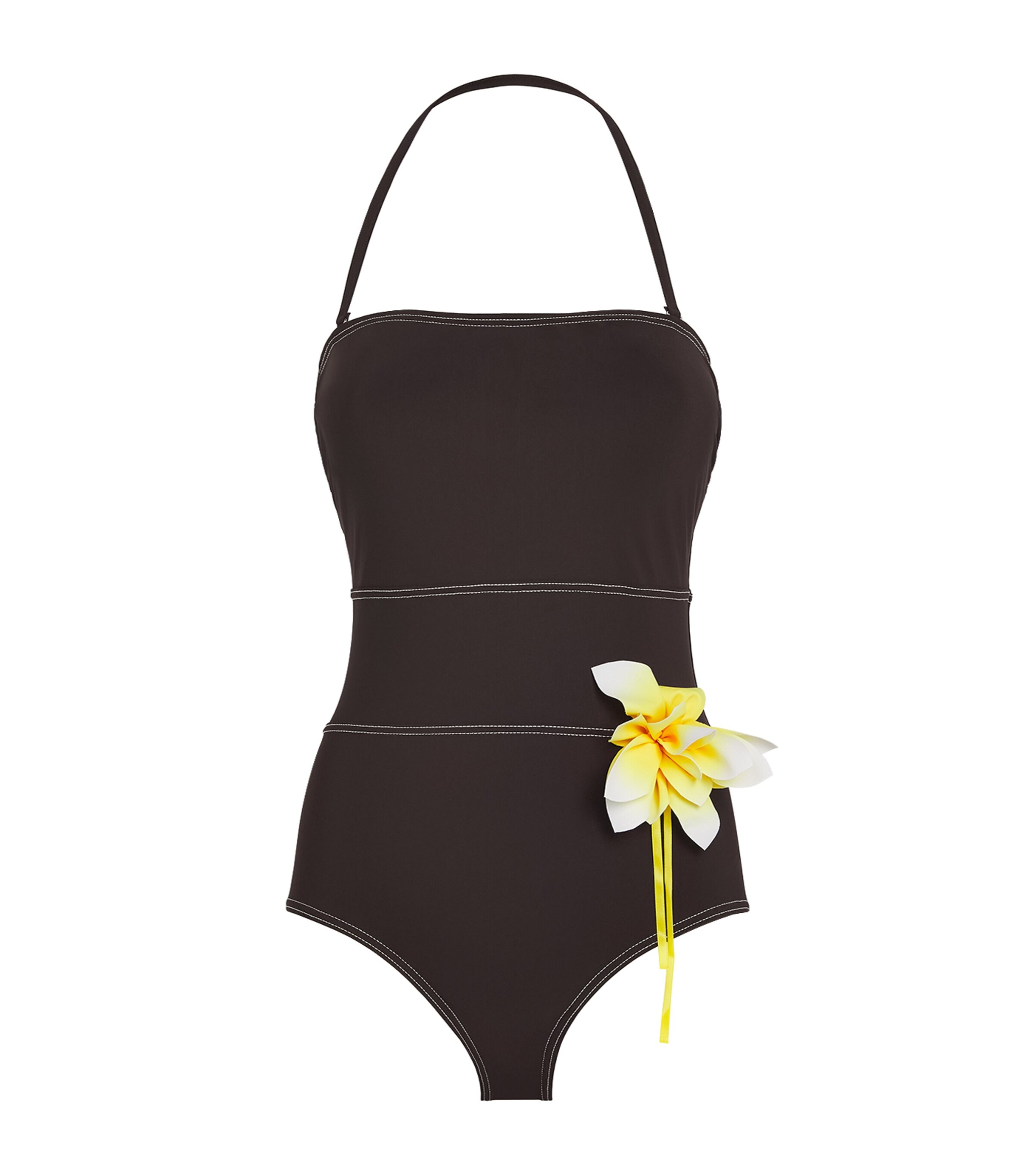 Floral Corsage Swimsuit DEEP CHOCOLATE Image 1