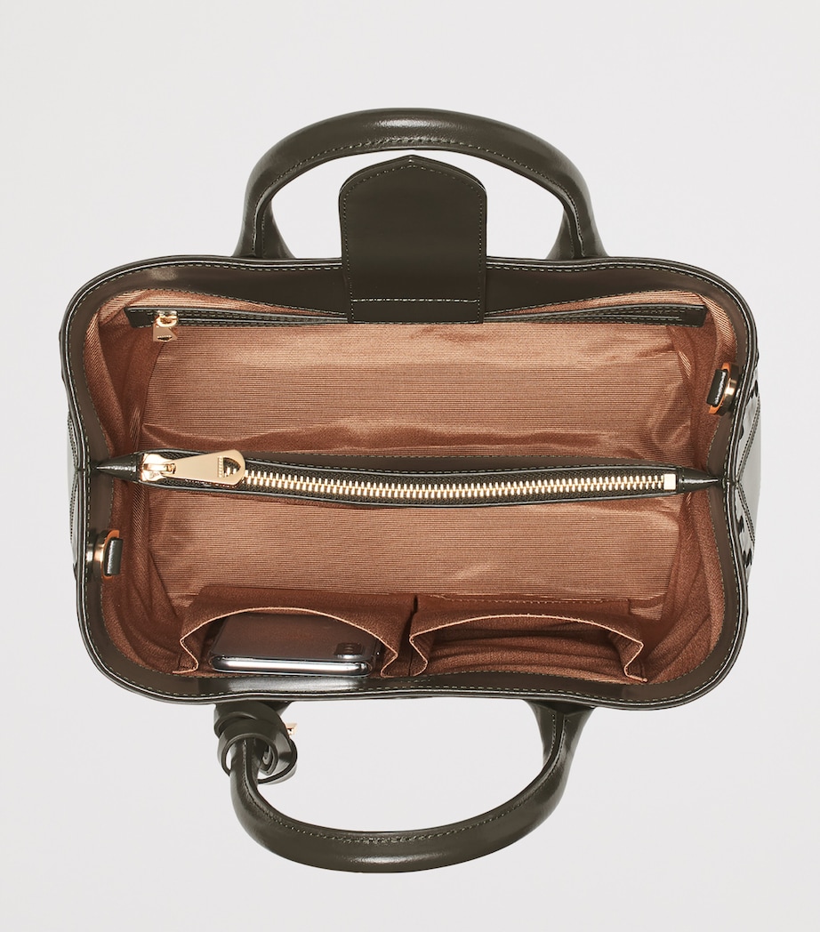 Midi Leather London Tote Bag EVERGREEN Image 5